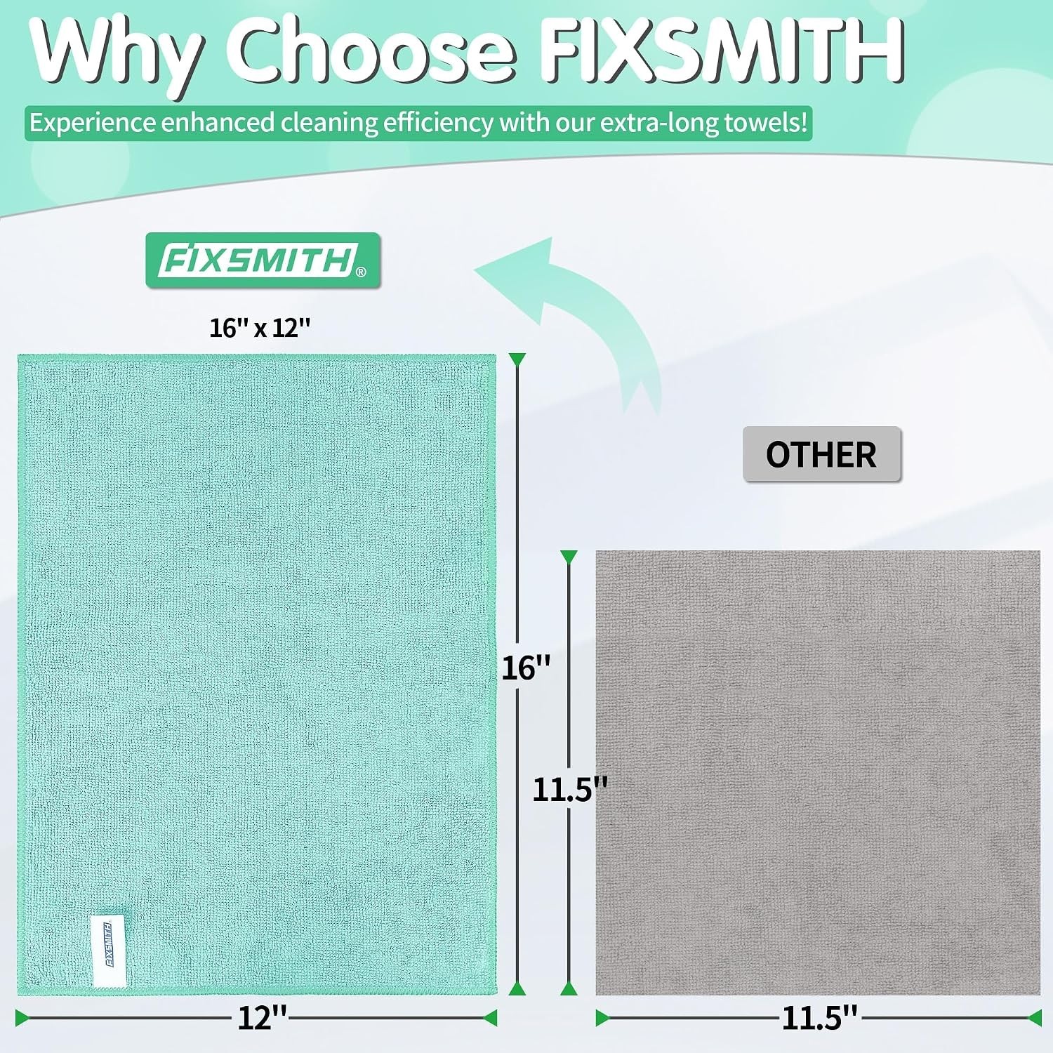 Turquoise Microfiber Cleaning Cloth -Pack of 8, Highly Absorbent Cleaning Rag...