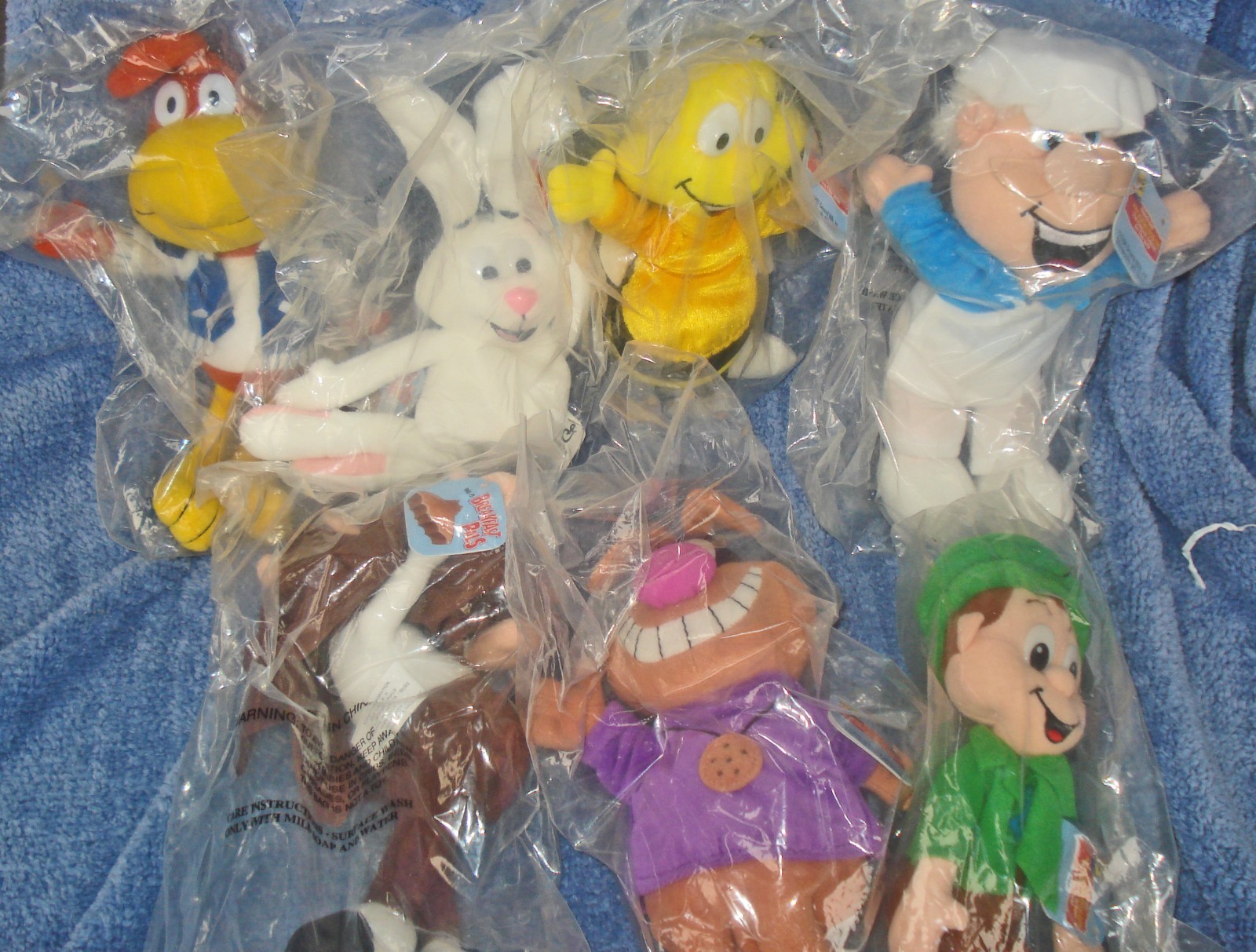 1997 SEVEN GENERAL MILLS INC. BREAKFAST BEAN BAG BABIES - SEALED MINT IN PACKAGE
