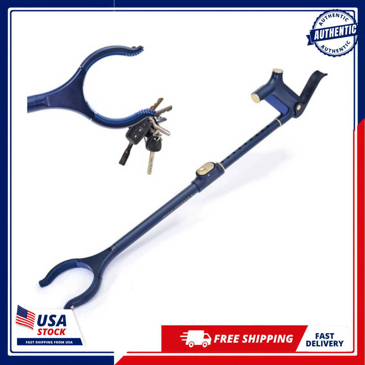 Sharper Image Deluxe Grabber Reacher Tool 7 lb Magnetic Pickup Adjustable