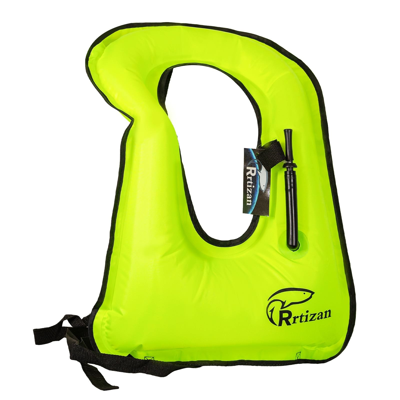 Rrtizan Snorkel Vest, Adults Portable Inflatable Swim Vest One Size, Black