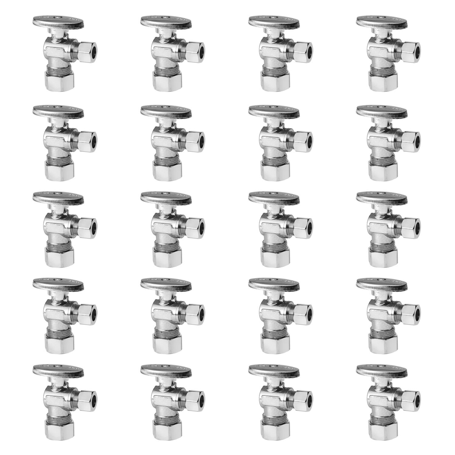 EFIELD 20PCS  5/8" OD (1/2" NOM) X 3/8" OD 1/4TURN COMPRESSION ANGLE STOP VALVE