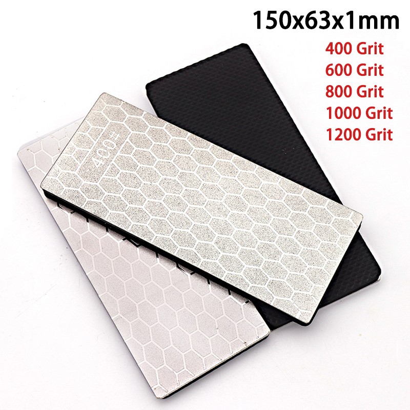 Diamond Sharpening Bench Stone Single-Sided 400-1200 Grit W 8mm Non-Slip Holder