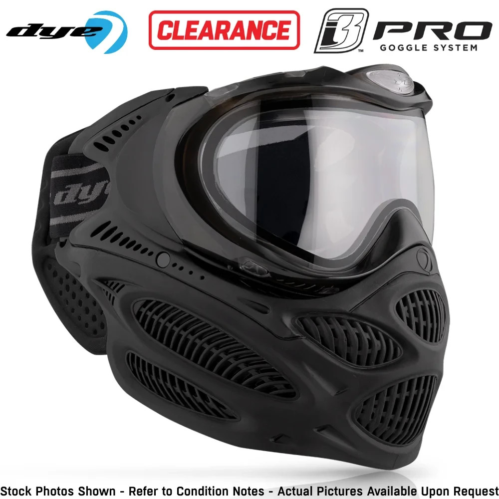 CLEARANCE Dye i3 Pro Thermal Anti-Fog Paintball Mask Goggle System Black