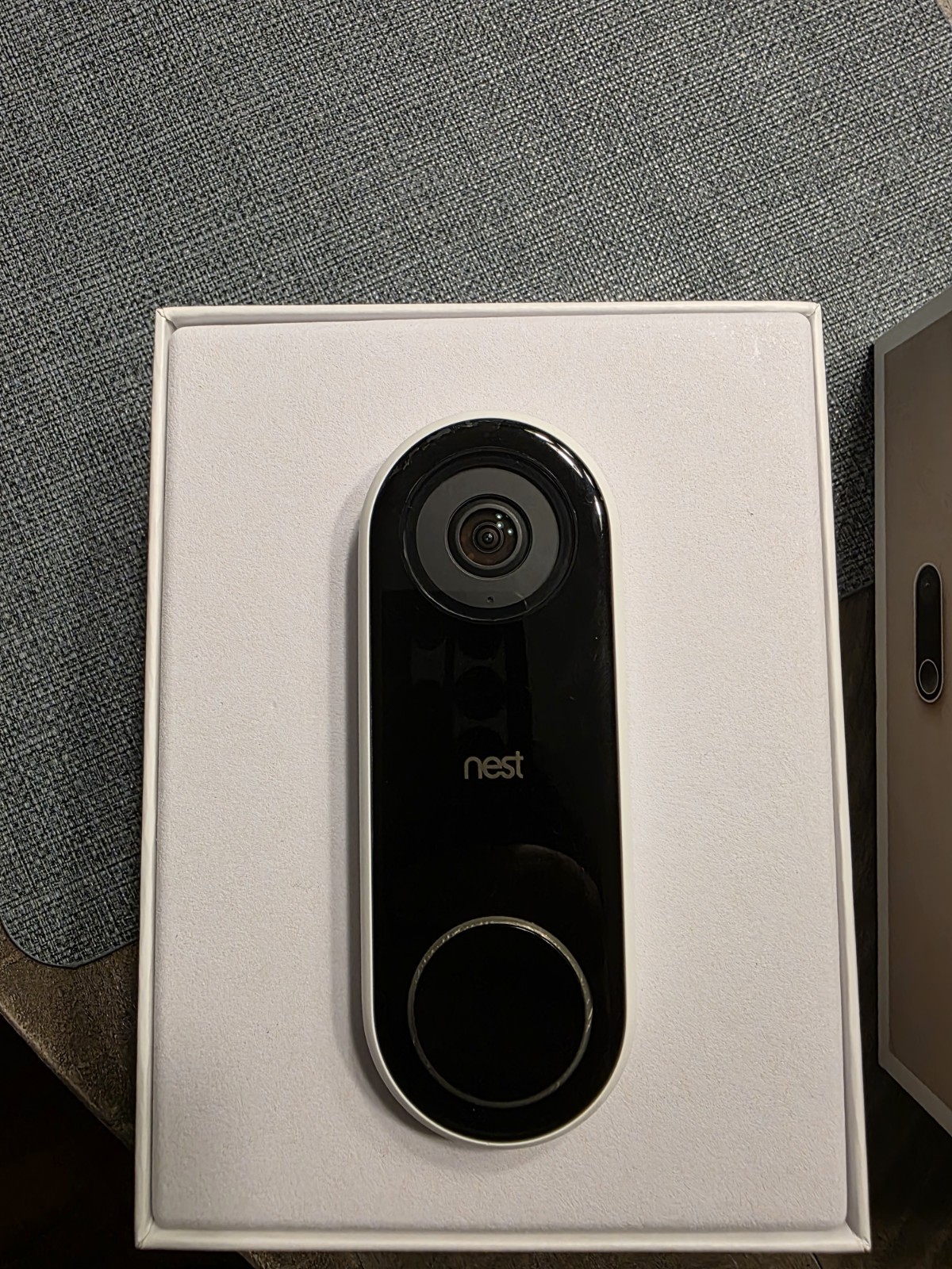 Google Nest Hello A0077 Wired Video Doorbell Camera with Wedge, Wire Connectors