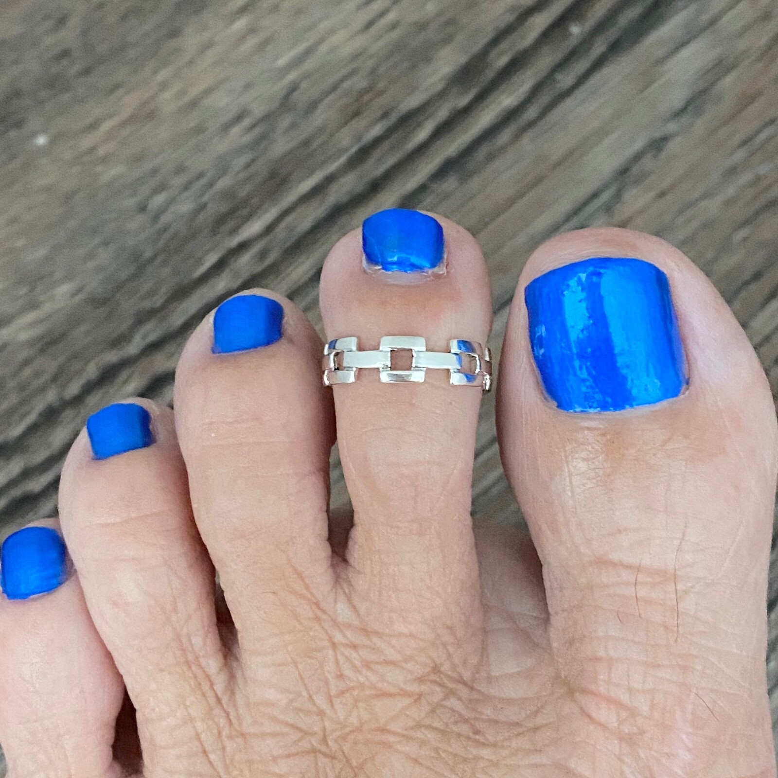 Sterling Silver Link Toe Ring, Silver Rings, Link Ring, Silver Band