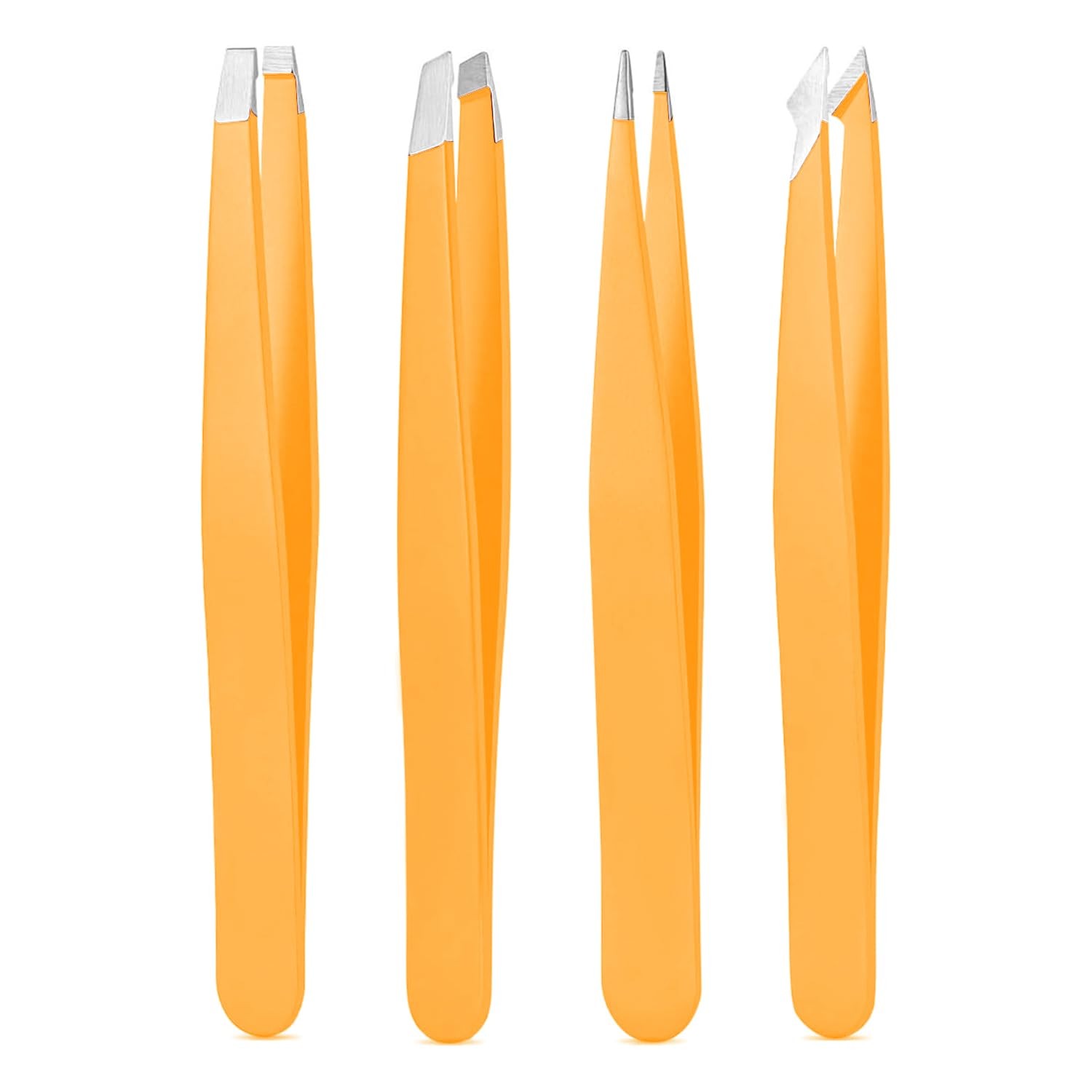 Tweezers Set, High Precision Stainless Steel Eyebrow for Orange