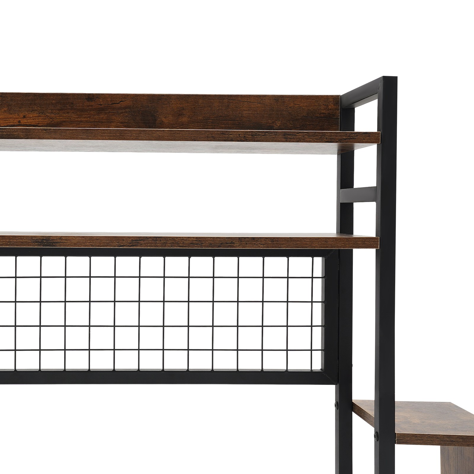 Rustic Desktop Bookshelf Multipurpose Countertop Display Shelf for Office Home