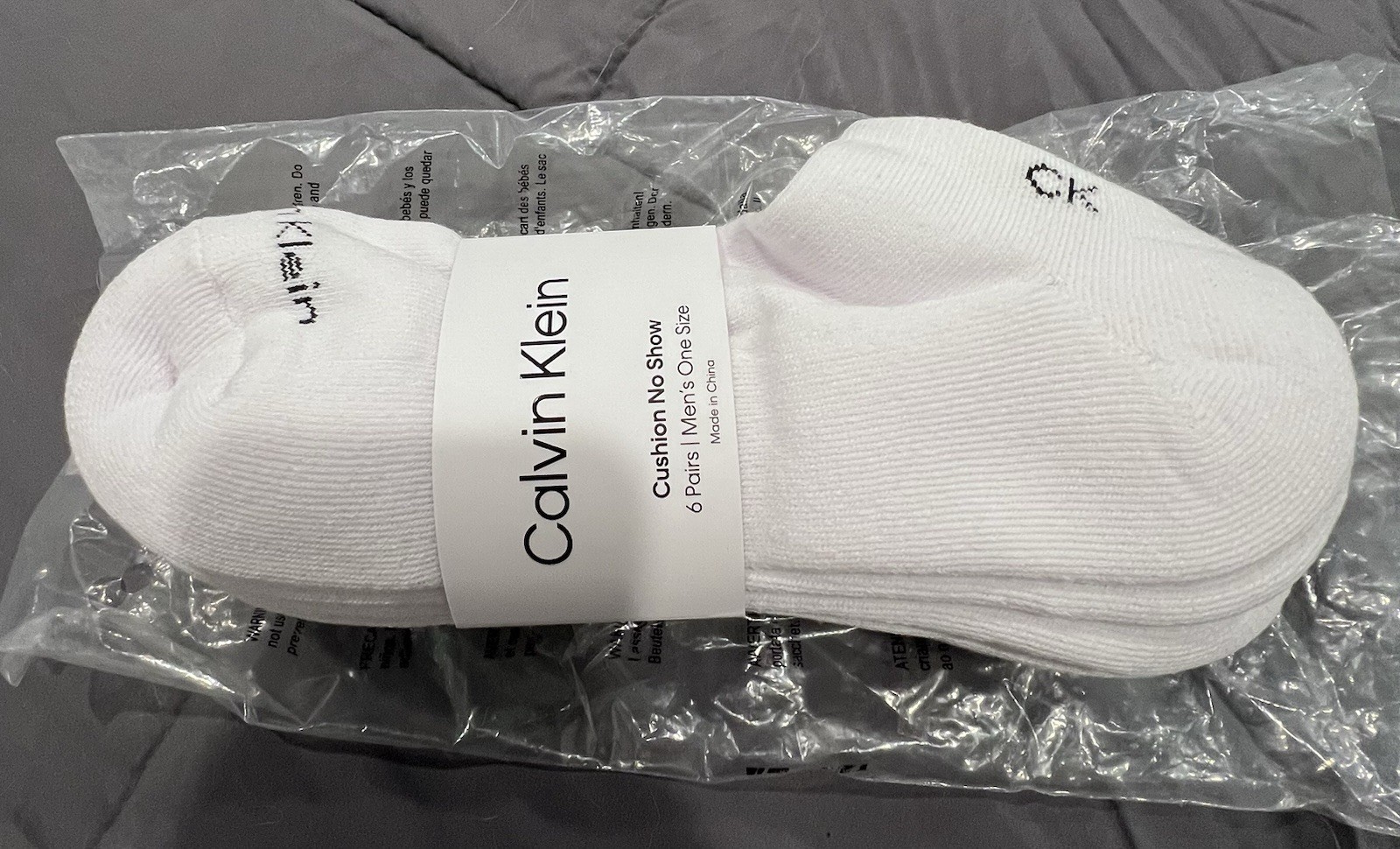 Calvin Klein 6 Pair Cushion No Show Socks White Men’s One Size CKM211NS01002 NWT