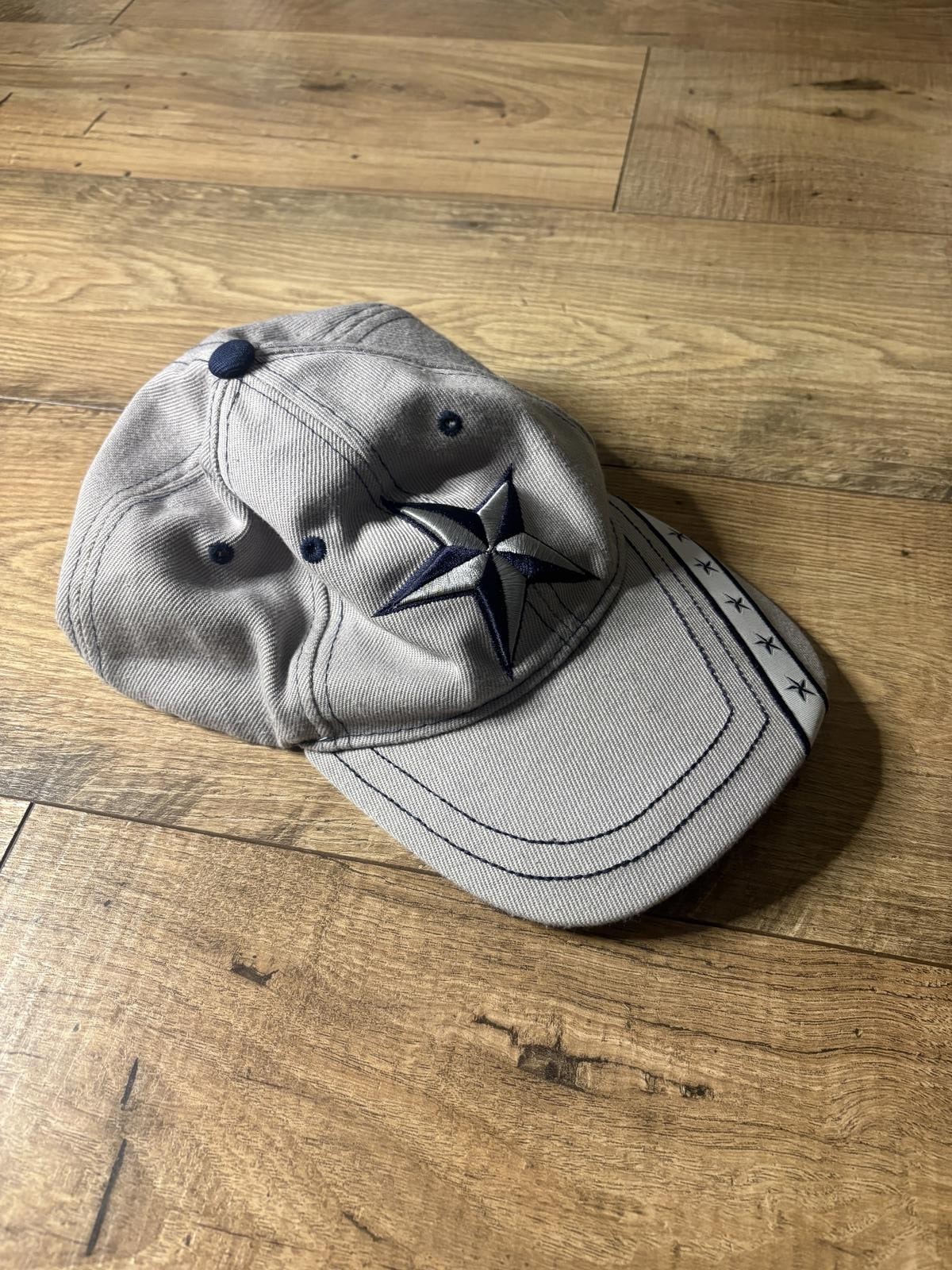 Gray Tactical Baseball Cap with Star Design Blue Lining Vintage Y2K