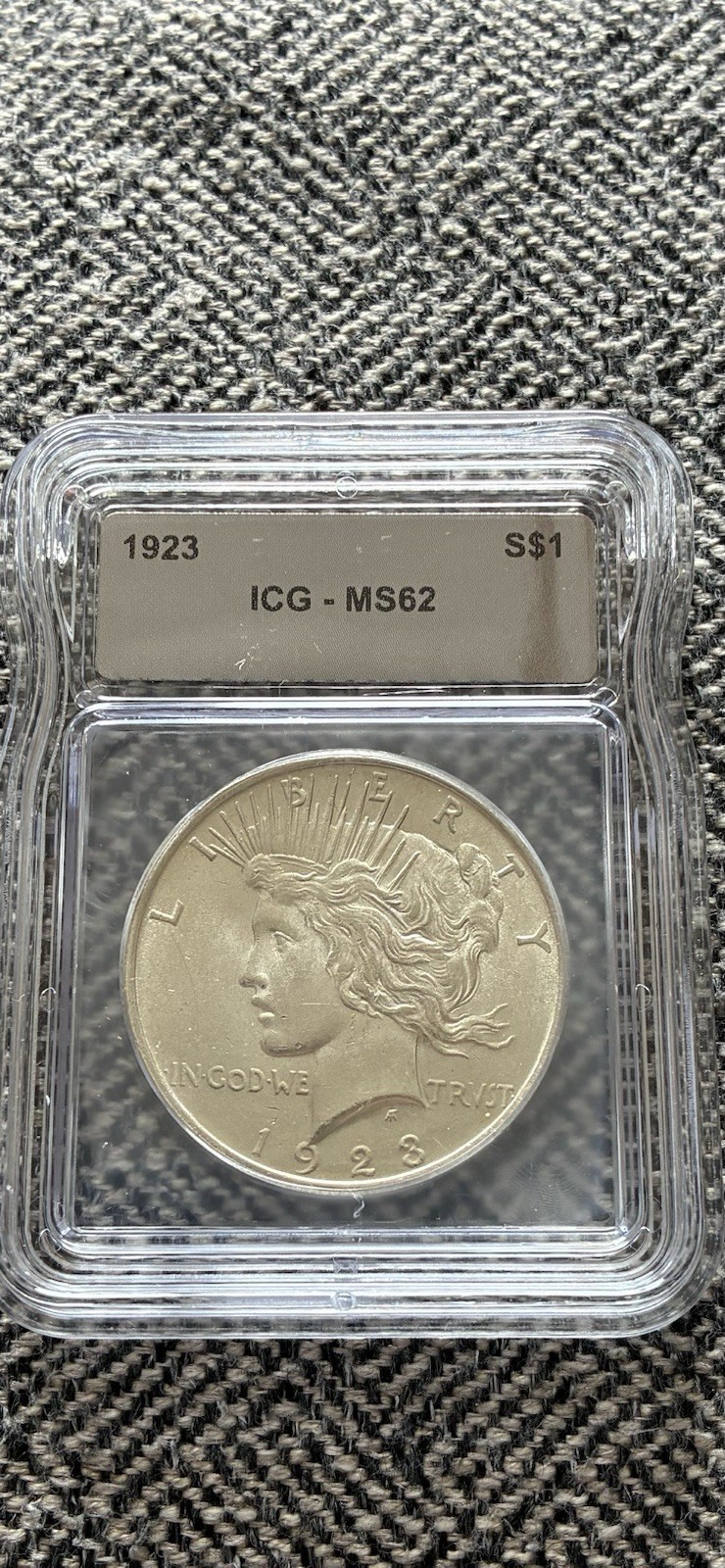 1923 Peace Silver Dollar $1 ICG MS62 – Uncirculated Classic U.S. Silver Coin
