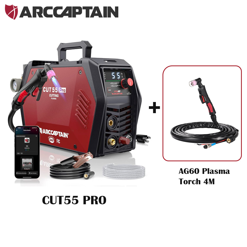 ARCCAPTAIN iControl 55Amp Plasma Cutter Non-Touch Pilot Arc+AG60 Plasma Torch 4M