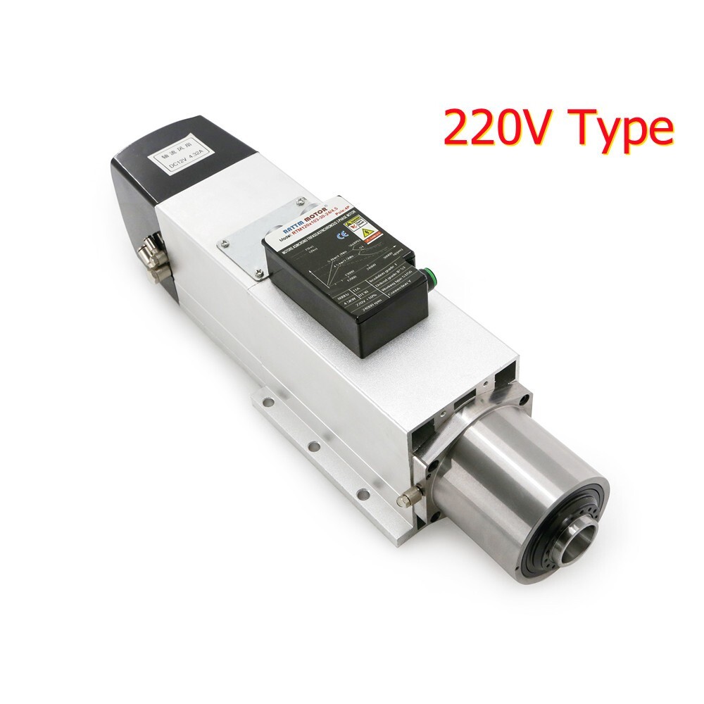 【US】CNC 4.5KW 220V BT30 ATC Air Cooled Spindle Motor 800Hz 24000RPM +Tool Holder
