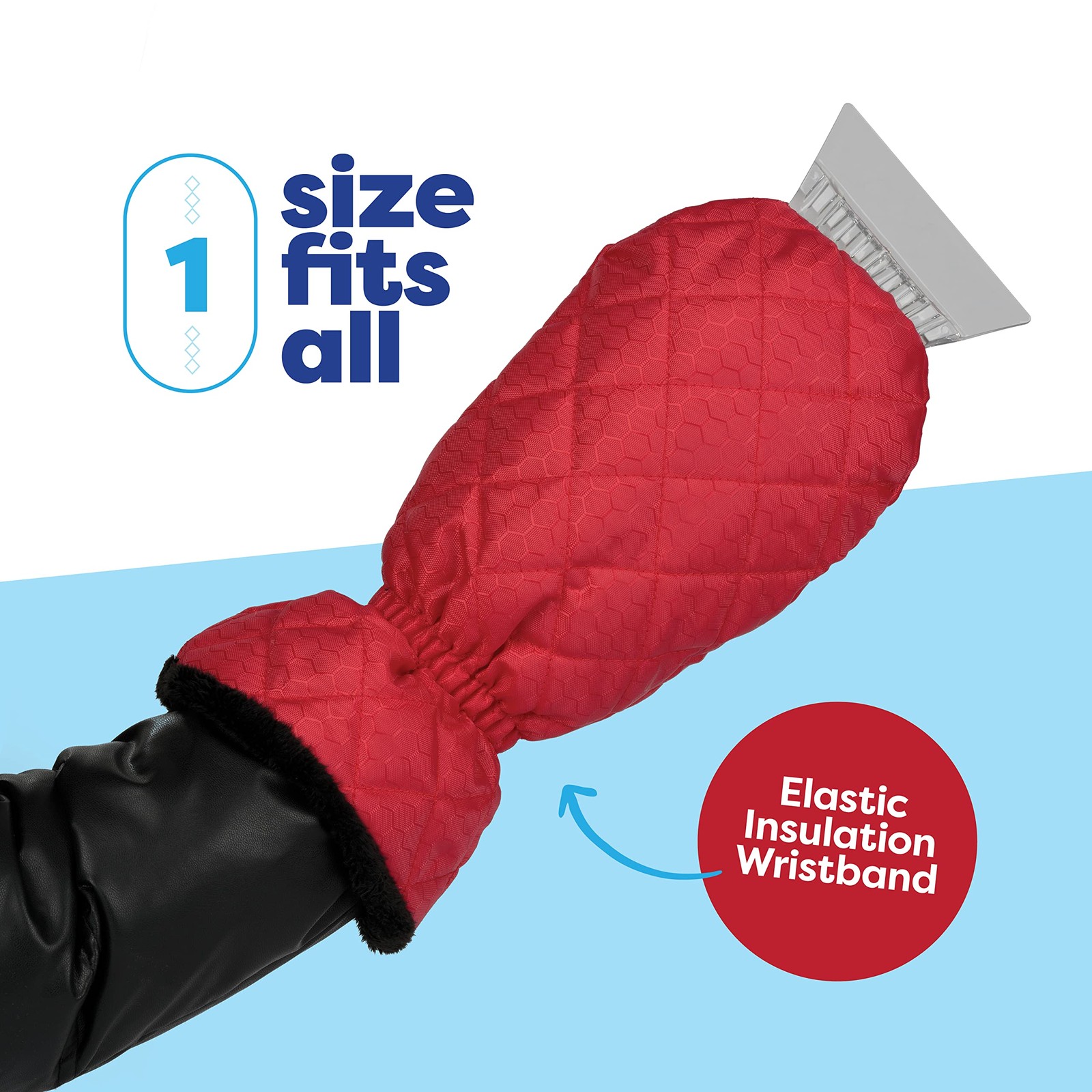Ice Scraper with Glove Windshield Tool for Fast Ice & Snow Removal