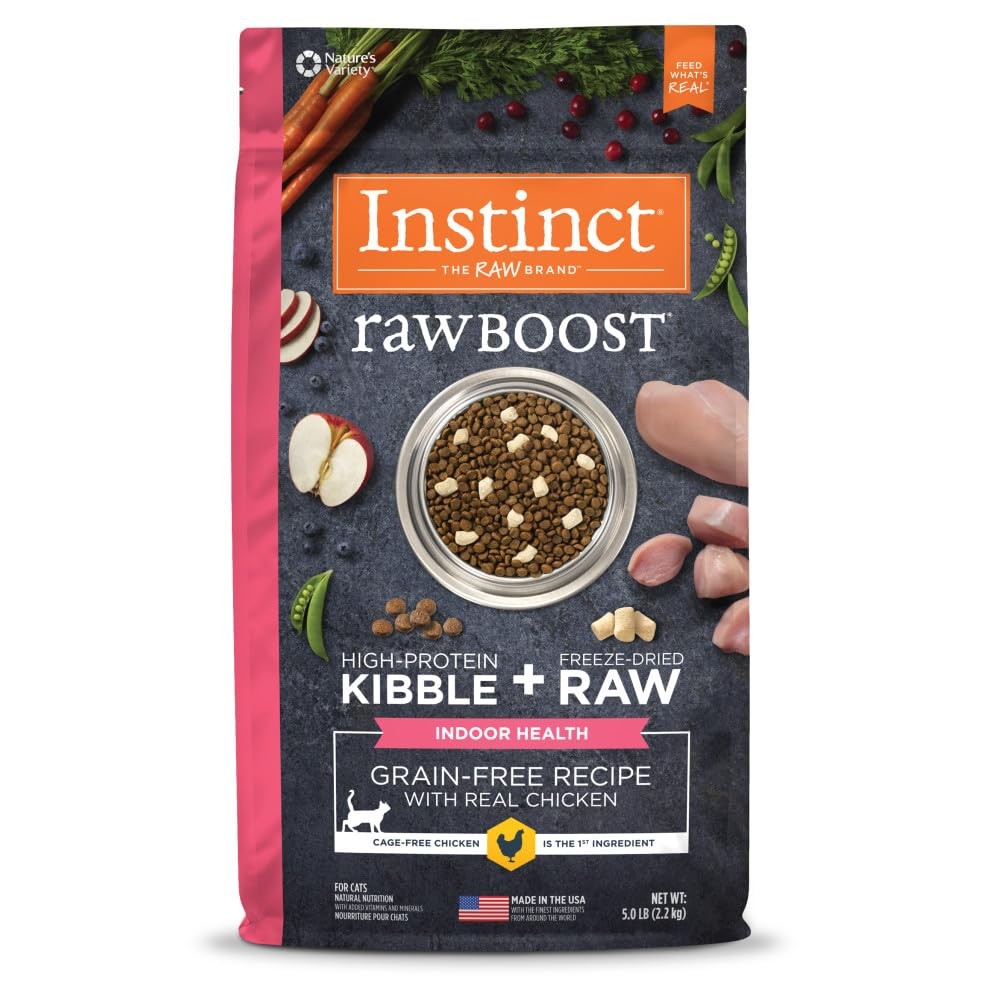 Instinct Raw Boost Indoor Health Dry Cat Food Freeze Dried Pieces Grain-Free Chi