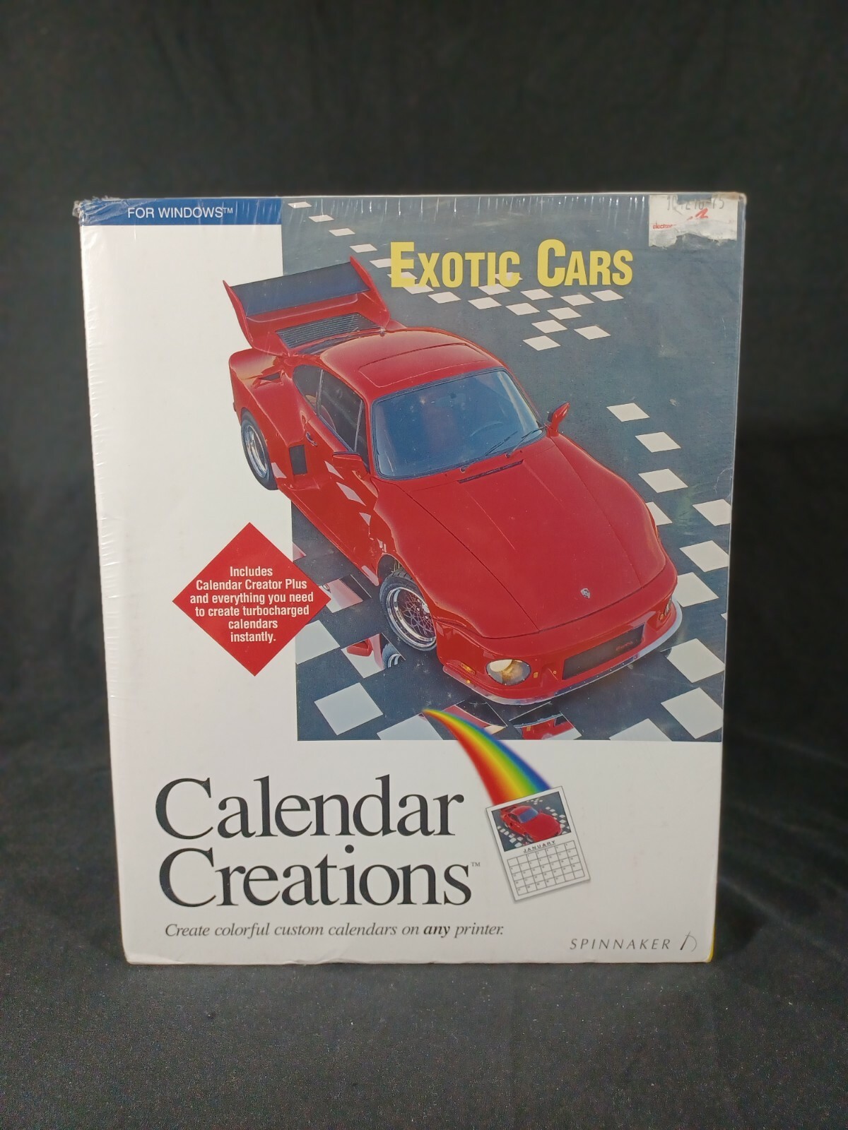 Vintage SPINNAKER Calender Creations Exotic Cars 3.5" Diskettes Software NOS