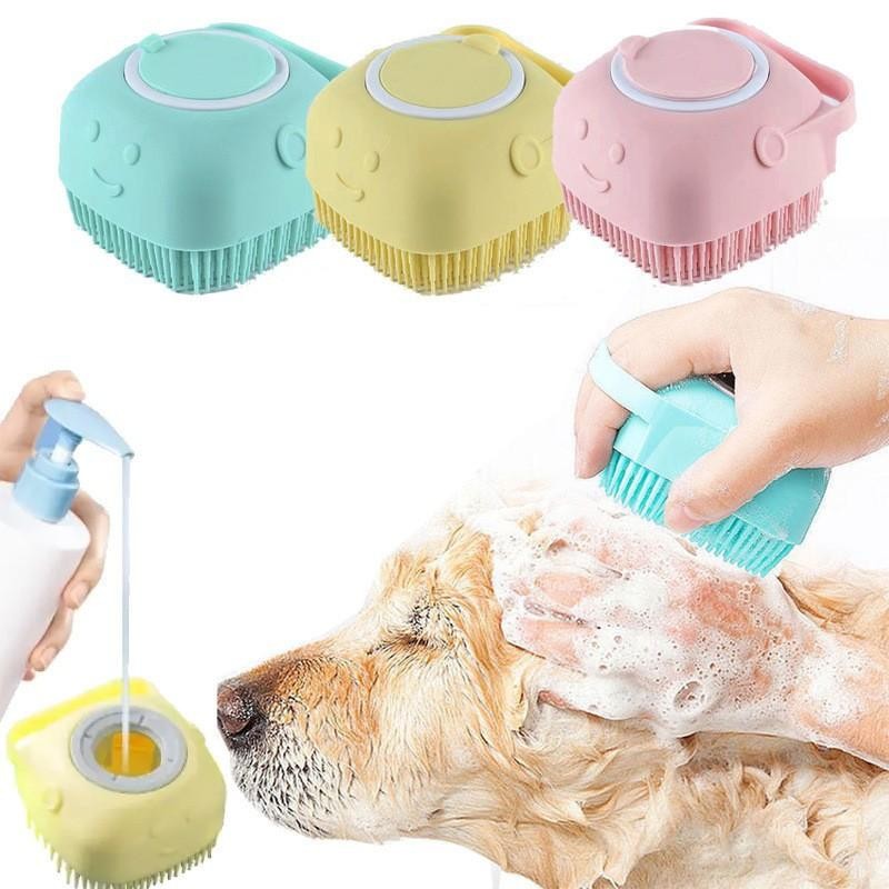 Silicone Pet Bath Massage Gloves Soft Brush for Dogs Cats Grooming Tool