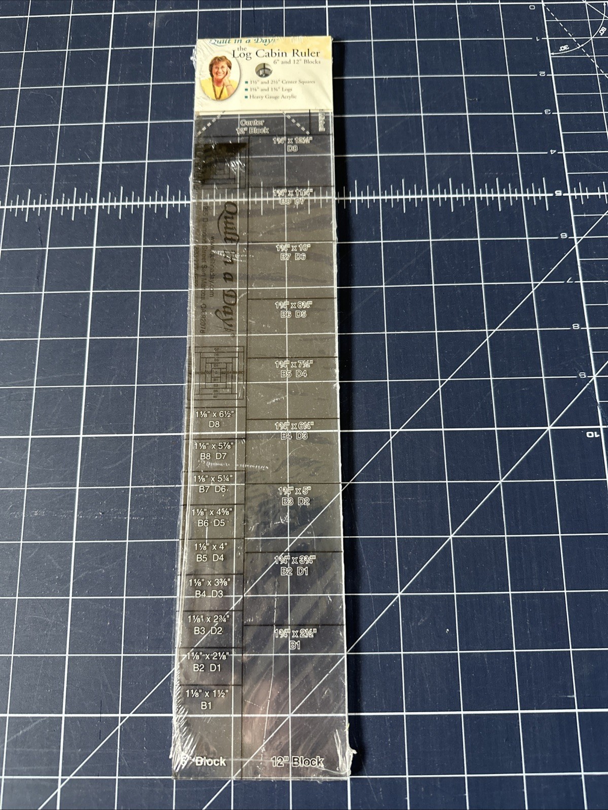 Quilt In A  Day Log Cabin Ruler by Eleanor Burns For 6" & 12" Blocks New In Pkg