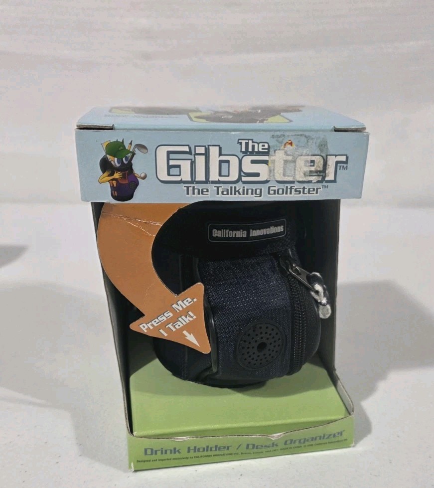 The Gibster Talking Golfster Drink Holder Coozie Golf Gift Desk Organizer Novelt