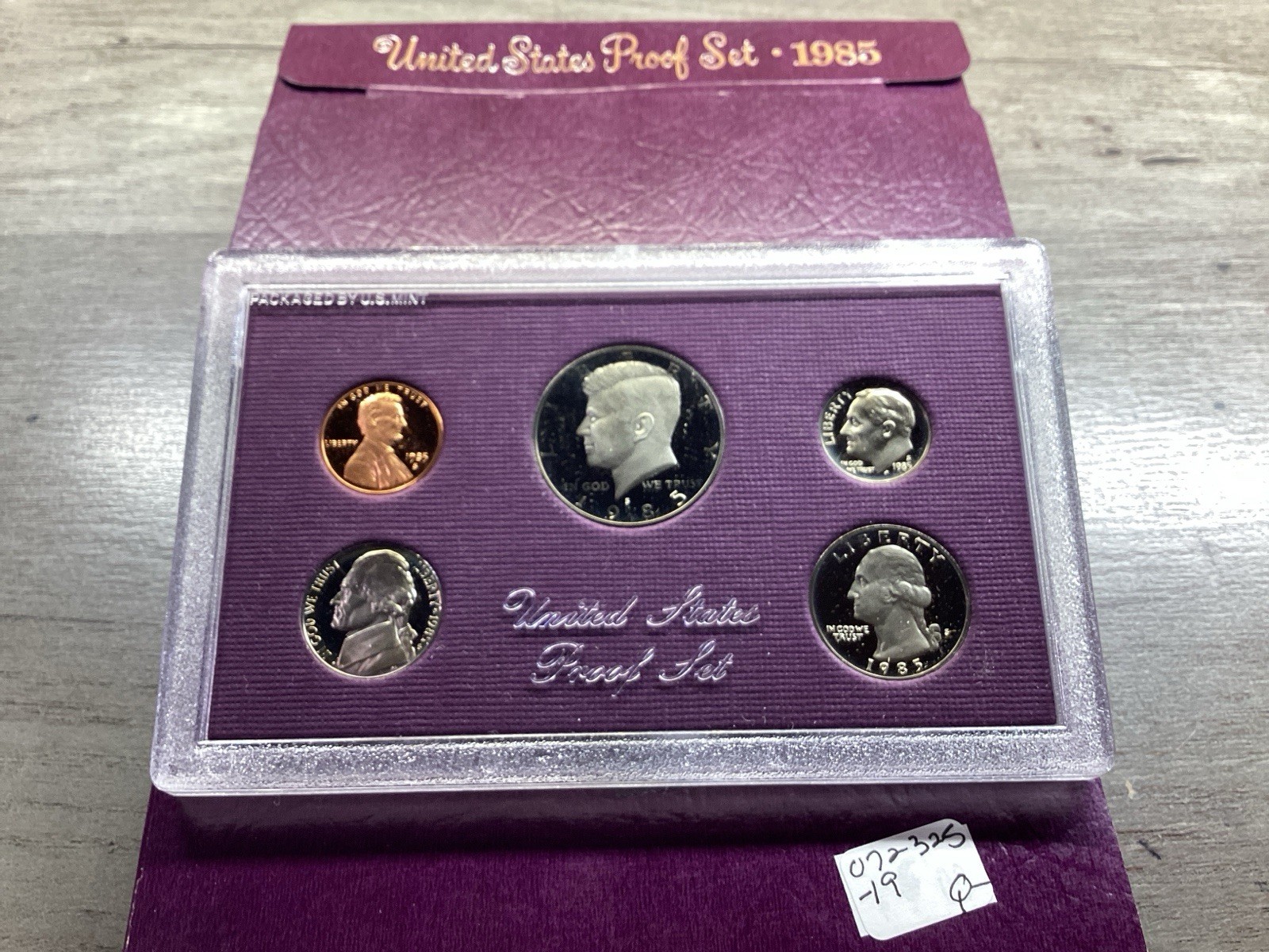 1985 Proof Set from US Mint San Francisco with 5 Coins & OGP 072325 16q