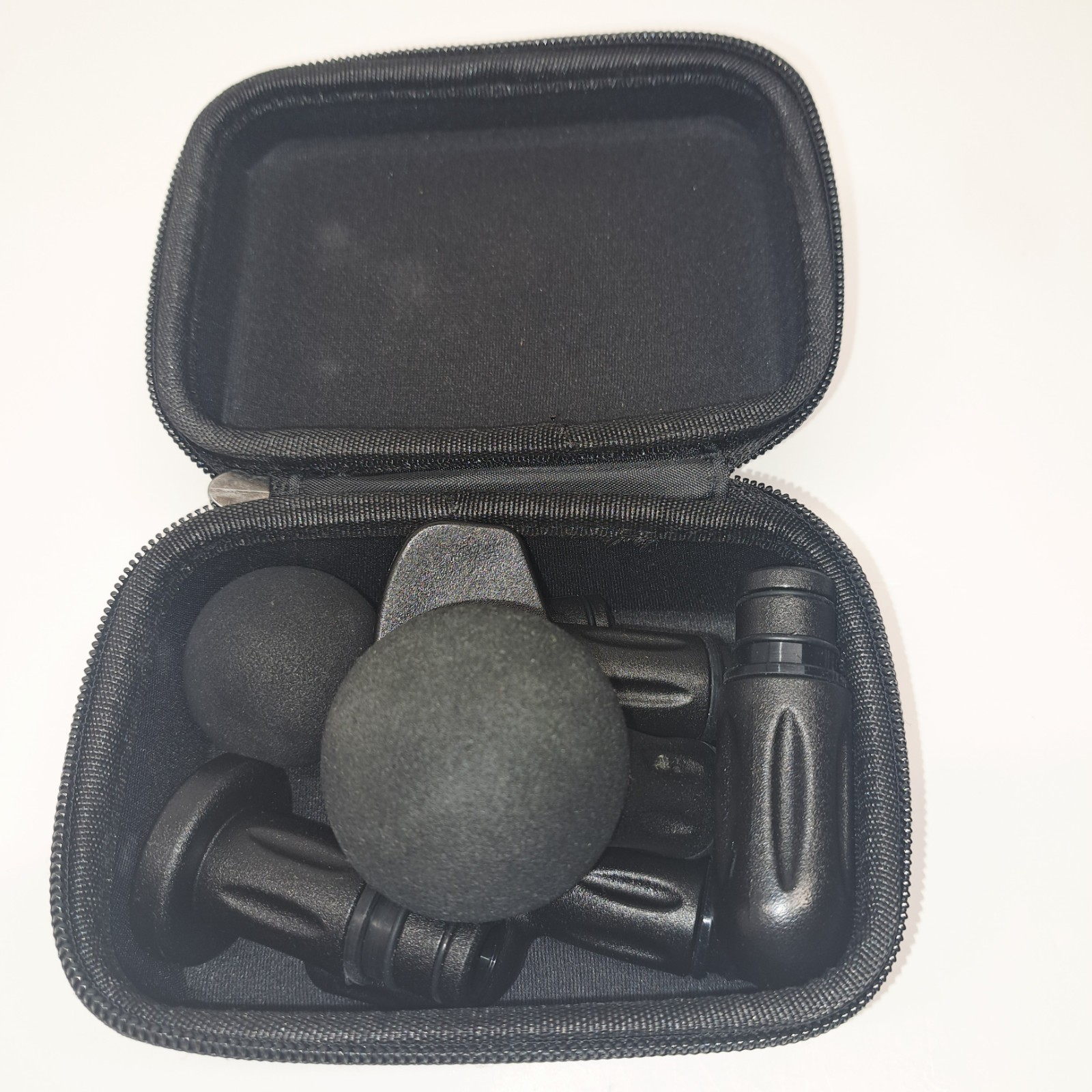 Sharper Image Massage Gun Attachments 6pc Set w/ Case Black Replacement Heads VG