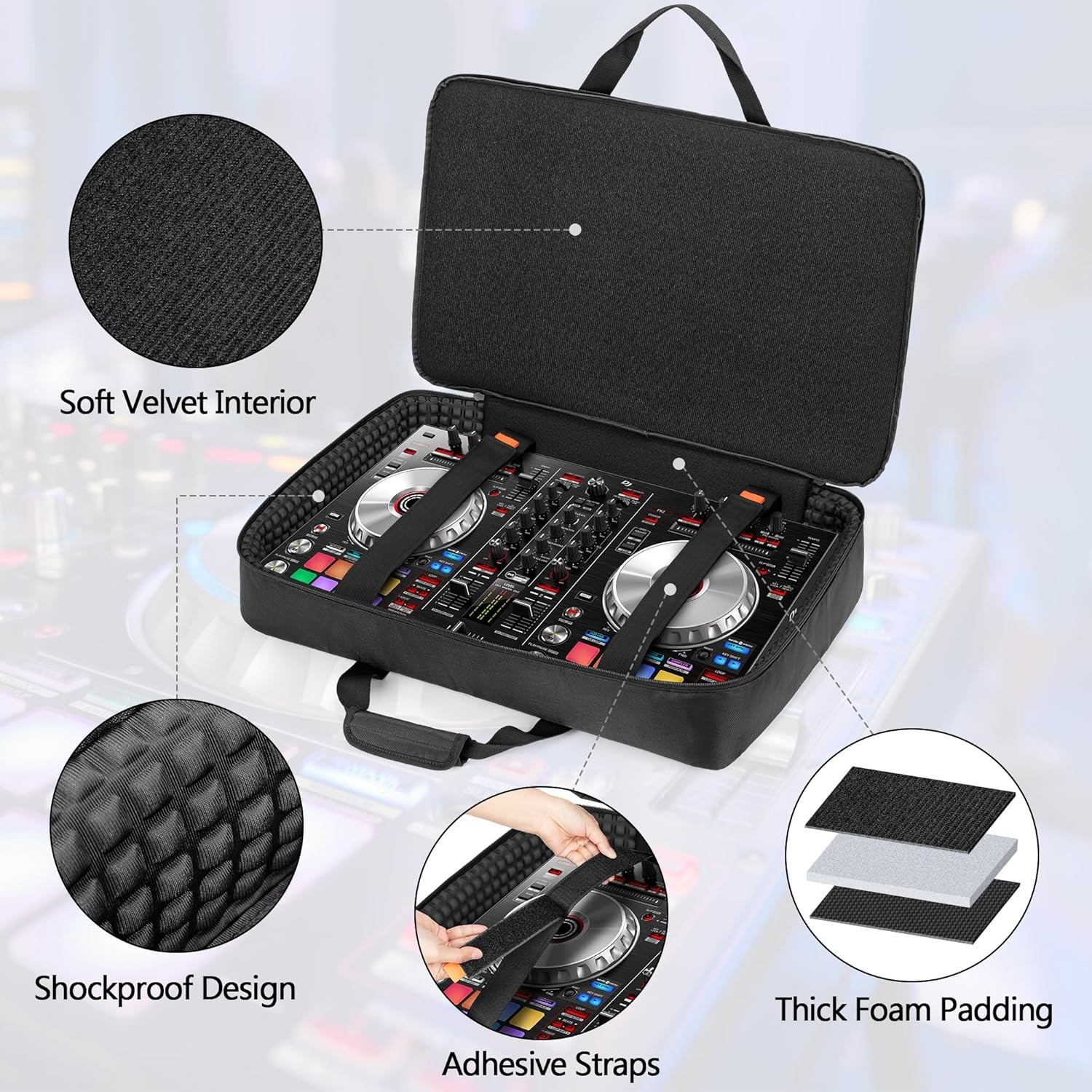 DJ Controller Carrying Case Compatible with Pioneer DDJ SR/DDJ SR2 / DDJ REV1 /