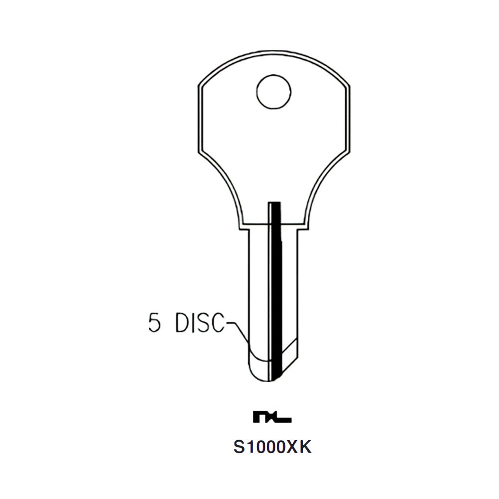 S1000XK Key Blank 5-PIN Nickel
