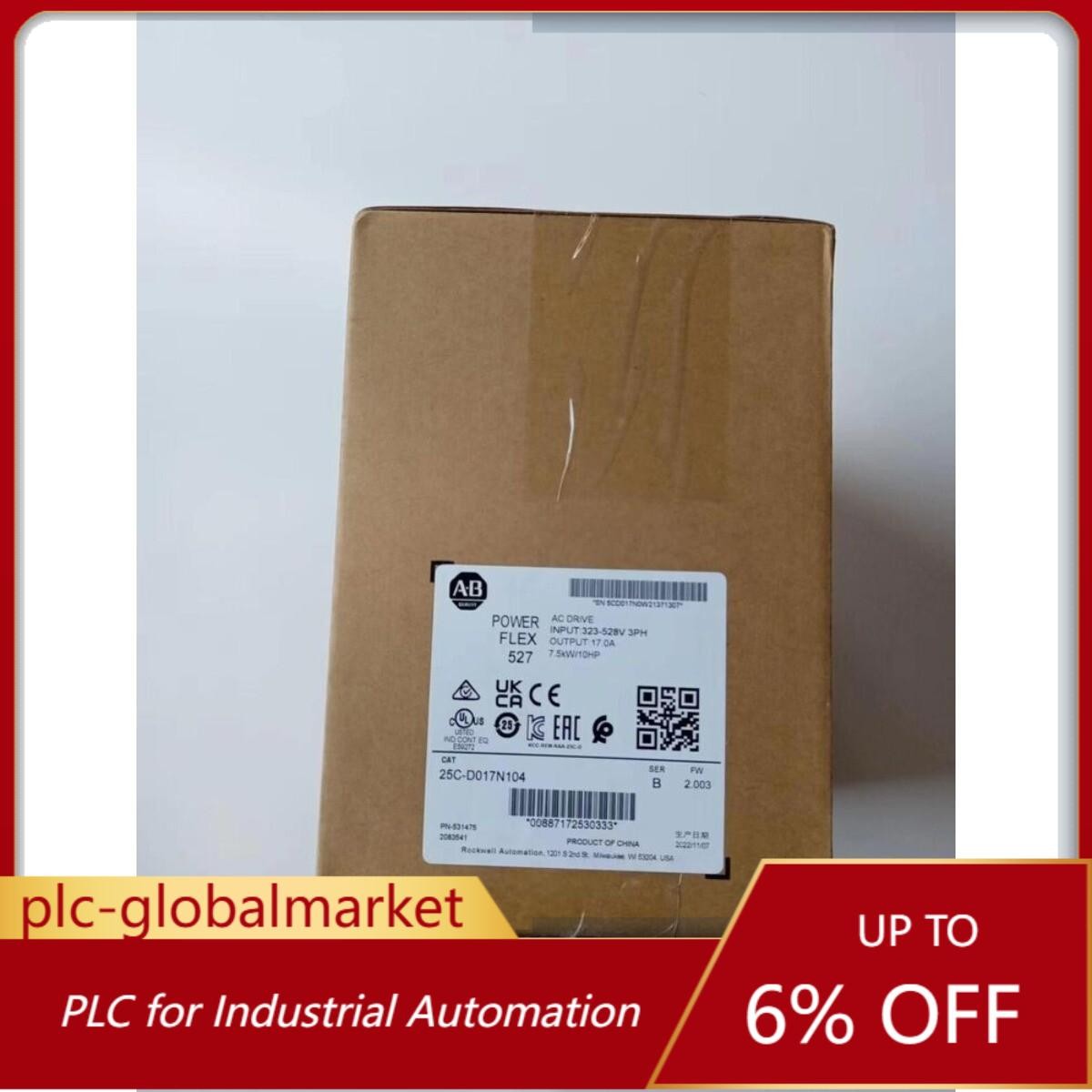 AB 25C-D017N104 PowerFlex 527 AC Drive 7.5KW 10HP 25CD017N104 US Free Tax