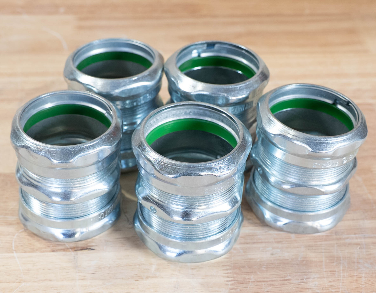 Box Lot of 5 Steel EMT Raintight Compression Couplings 2" (2-inch)