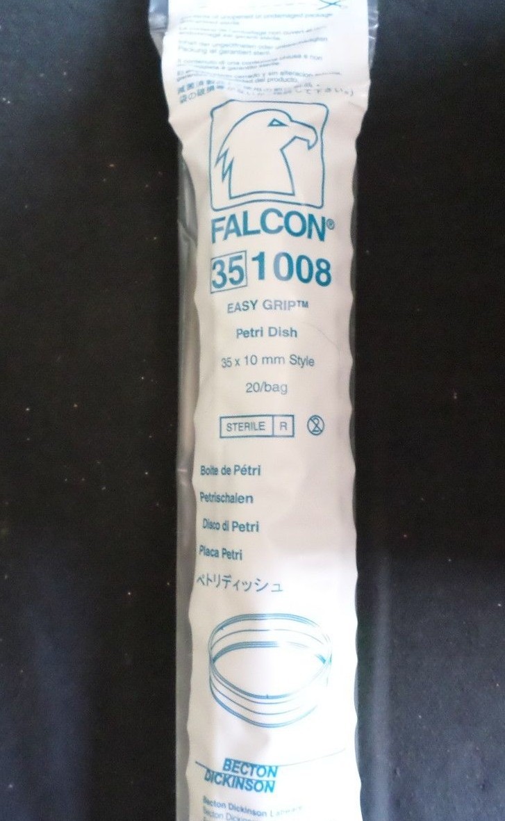 BD Falcon Easy Grip Disposable Petri Dish 35 x 10mm, 20 Per Bag, 351008