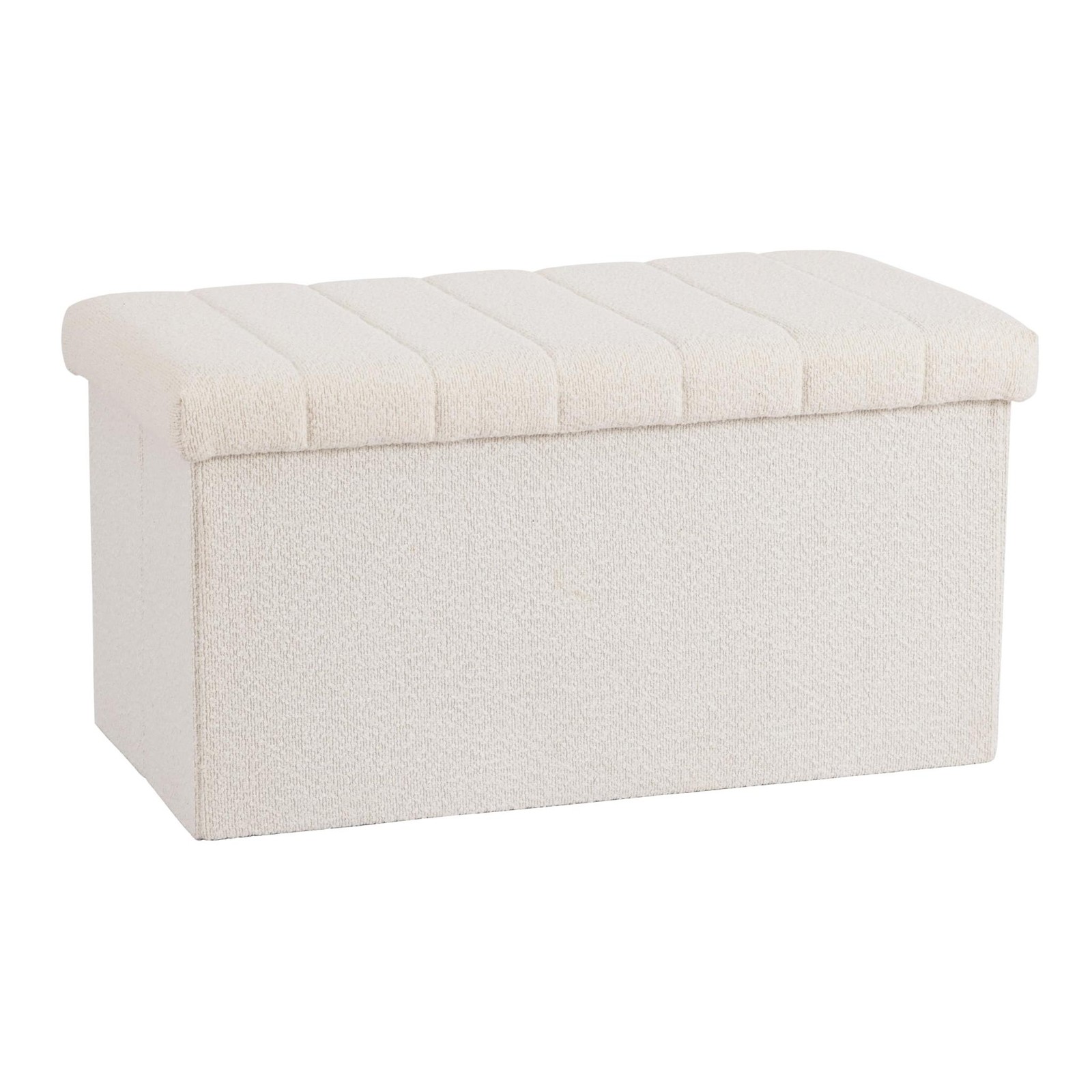 Seville Classics Cushioned Fabric Ottoman Hidden Storage Chest Footrest Chair, P