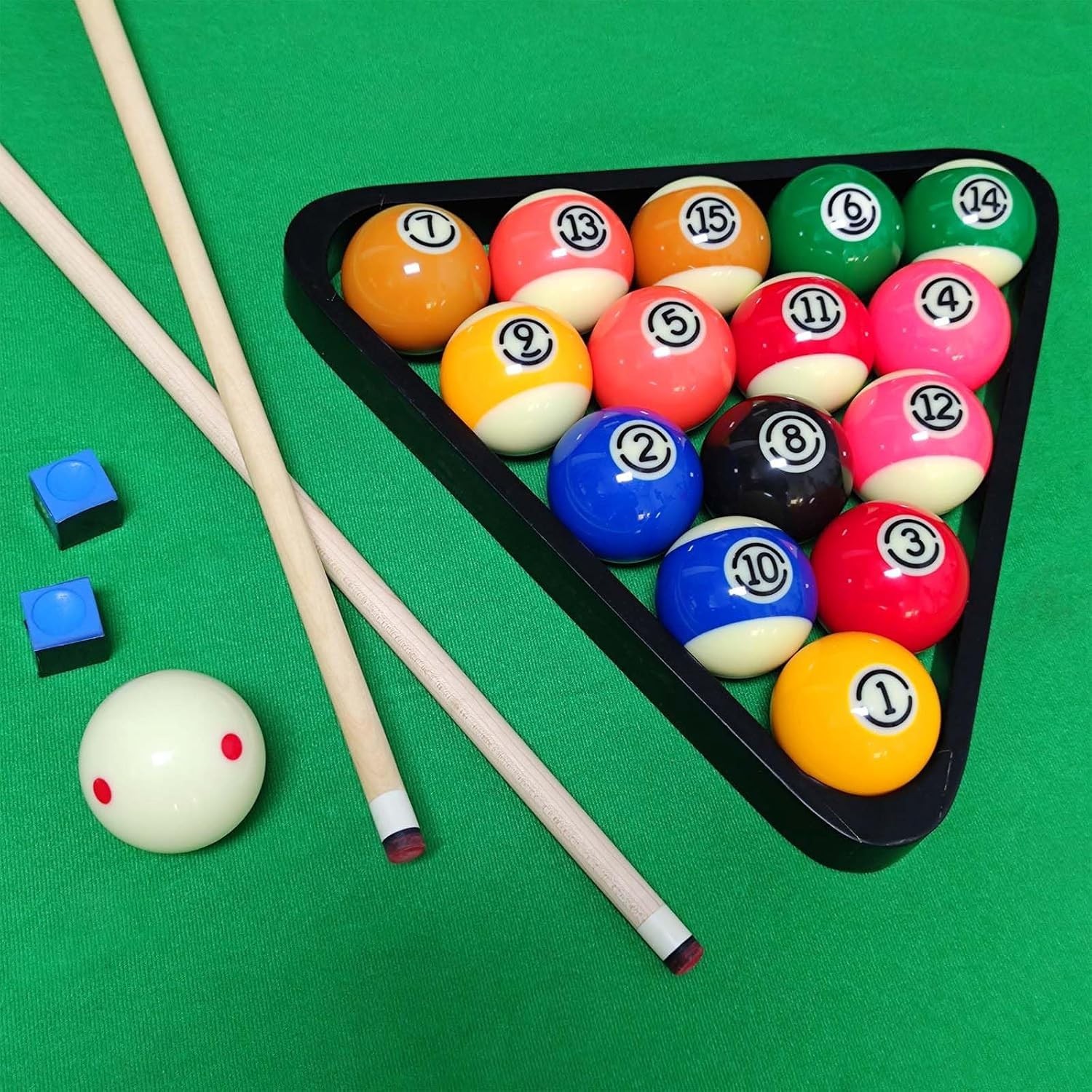 Vibrant Multicolored Billiard Balls - 16-Count Regulation Set for Replacements