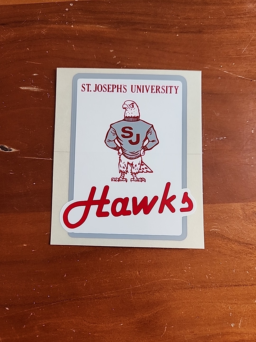 Vintage St. Joseph's University Hawks Vinyl Decal Sticker 4"x4"