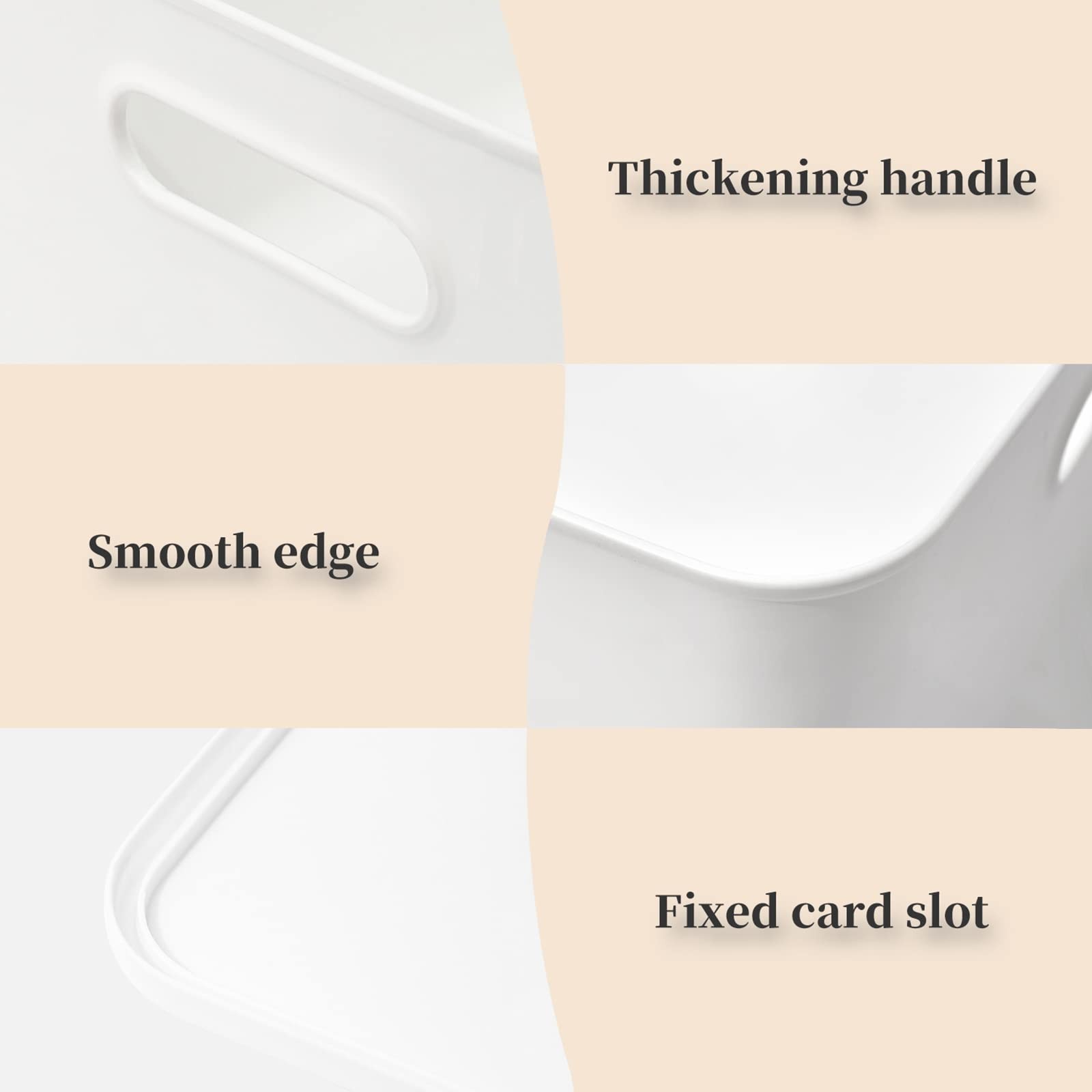 Plastic Storage Baskets Bins Boxes With Lids,Organizing Container White Stora...