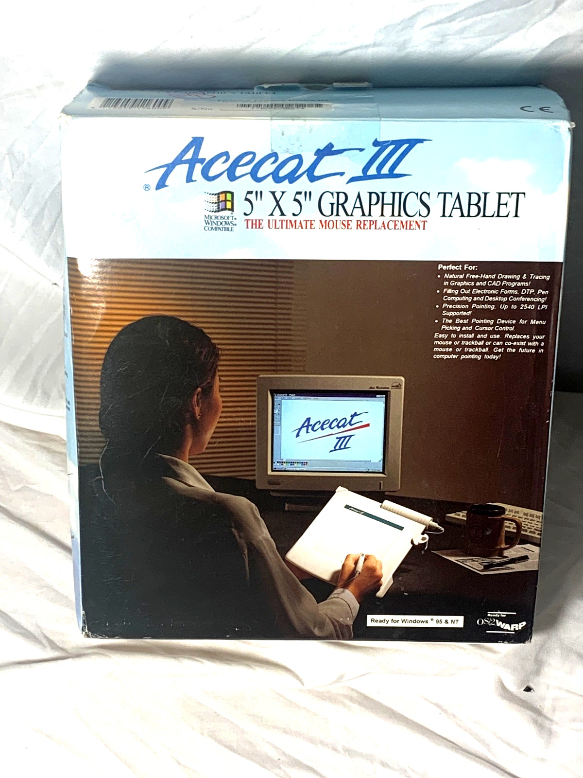 Vintage Acecad Acecat III 5"X5" Graphics Tablet open box