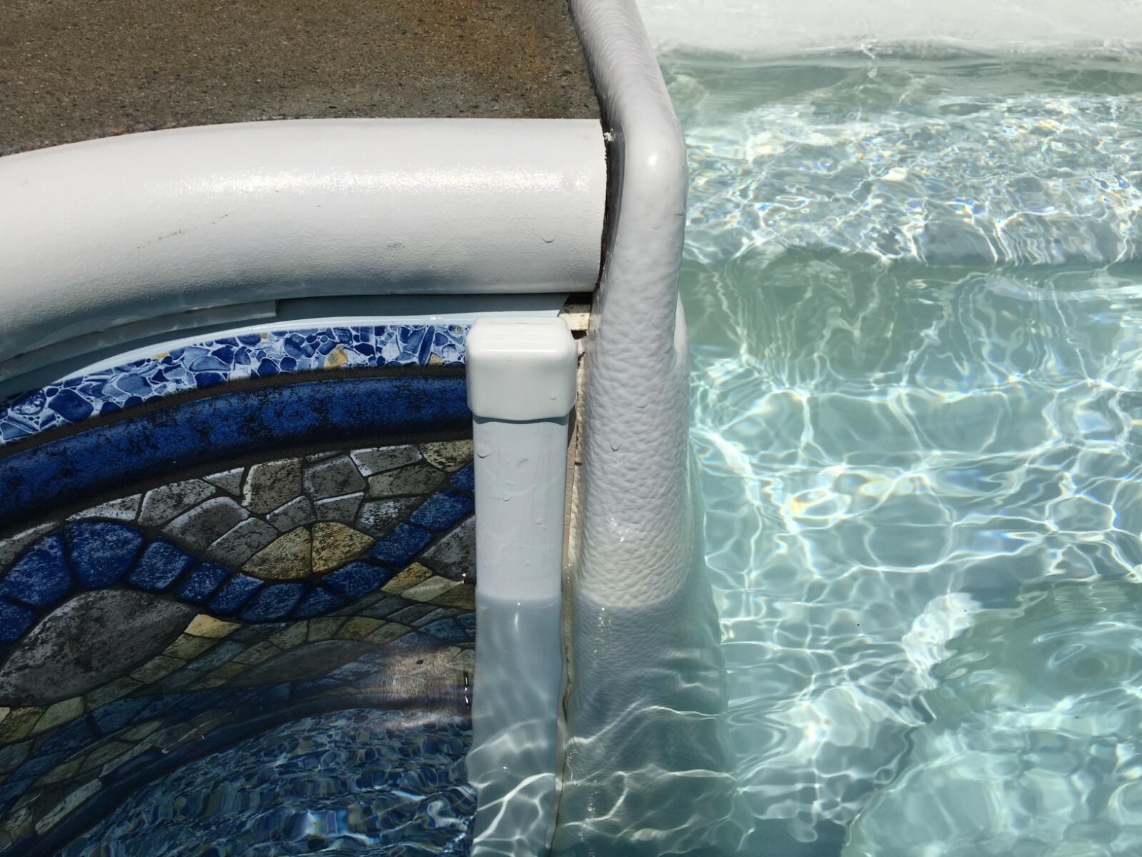 Swimming Pool white step caps, Vinyl pool liner strip end cover,  CAP PLUGS