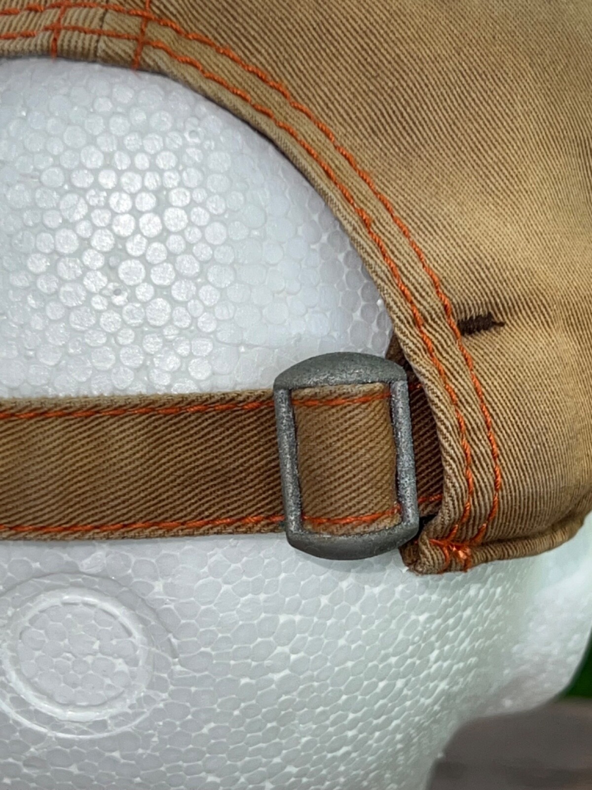 Scent Blocker Logo Patch Gold/Orange Hat Cap Strap Buckle Distressed Good Cond.