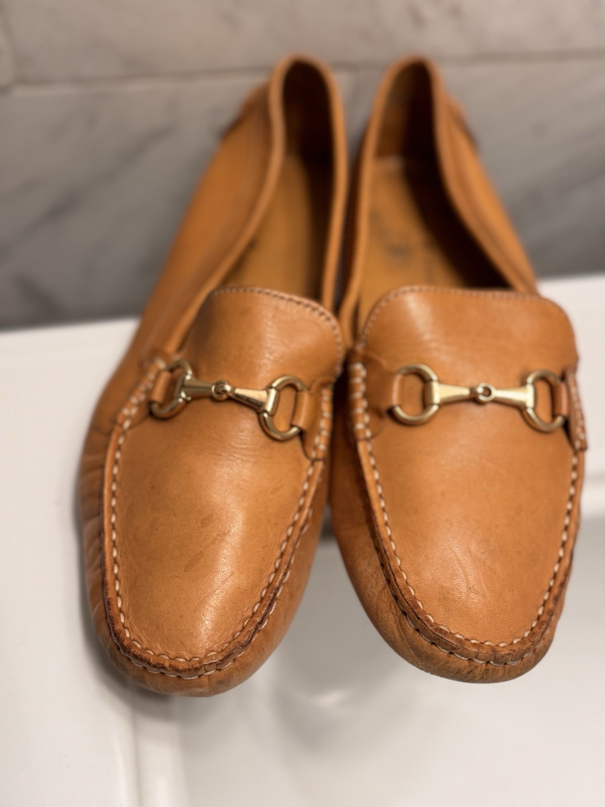 Women's Genuine Leather GOMMINO Moccasin bit loafer Shoes USA 9.5 M