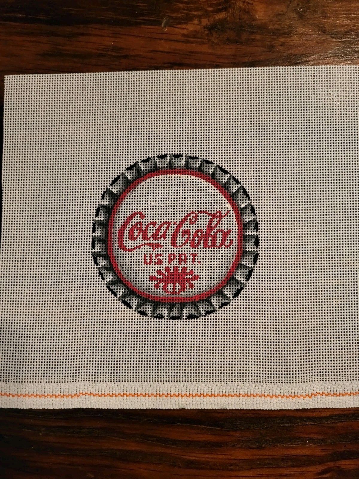 Coca Cola Bottle Cap Needlepoint Canvas By Heidi Stanley Designs
