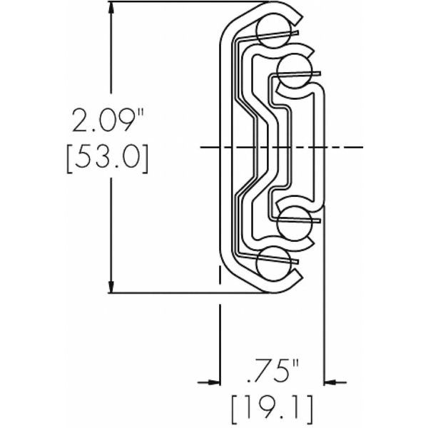 Accuride C 3600-22D Drawer Slide, Side Mount, Full, Soft Close, Pk2, 3/4"W