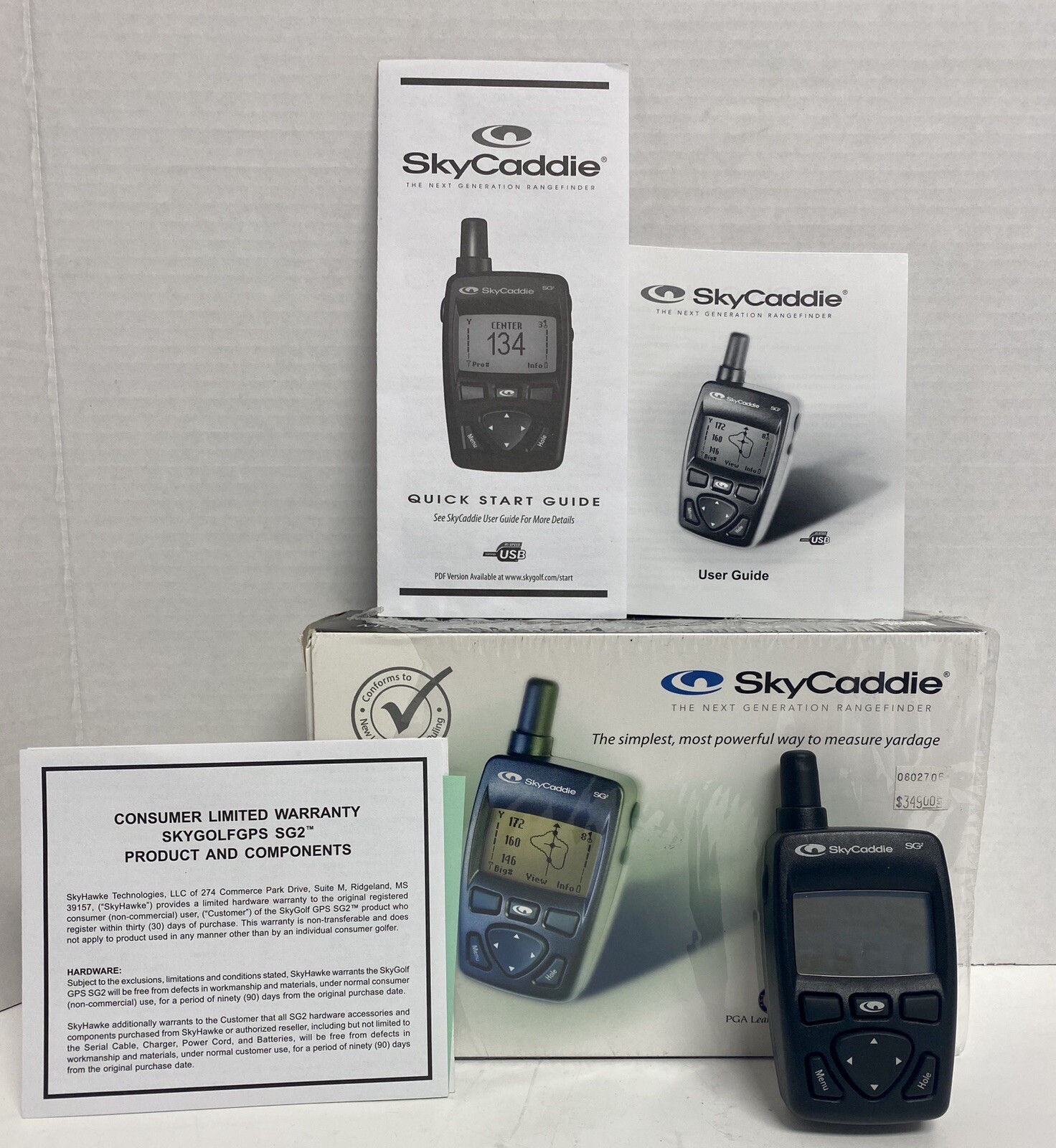 SkyCaddie SG2 Rangefinder Sky Golf GPS Model #SG0003. Originally 349.00