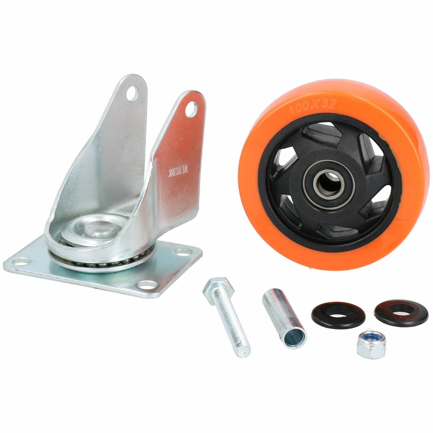 4" Swivel PVC Trolley Castor Wheel Roller Bearings 130kg Load Per Wheel 2 Pack