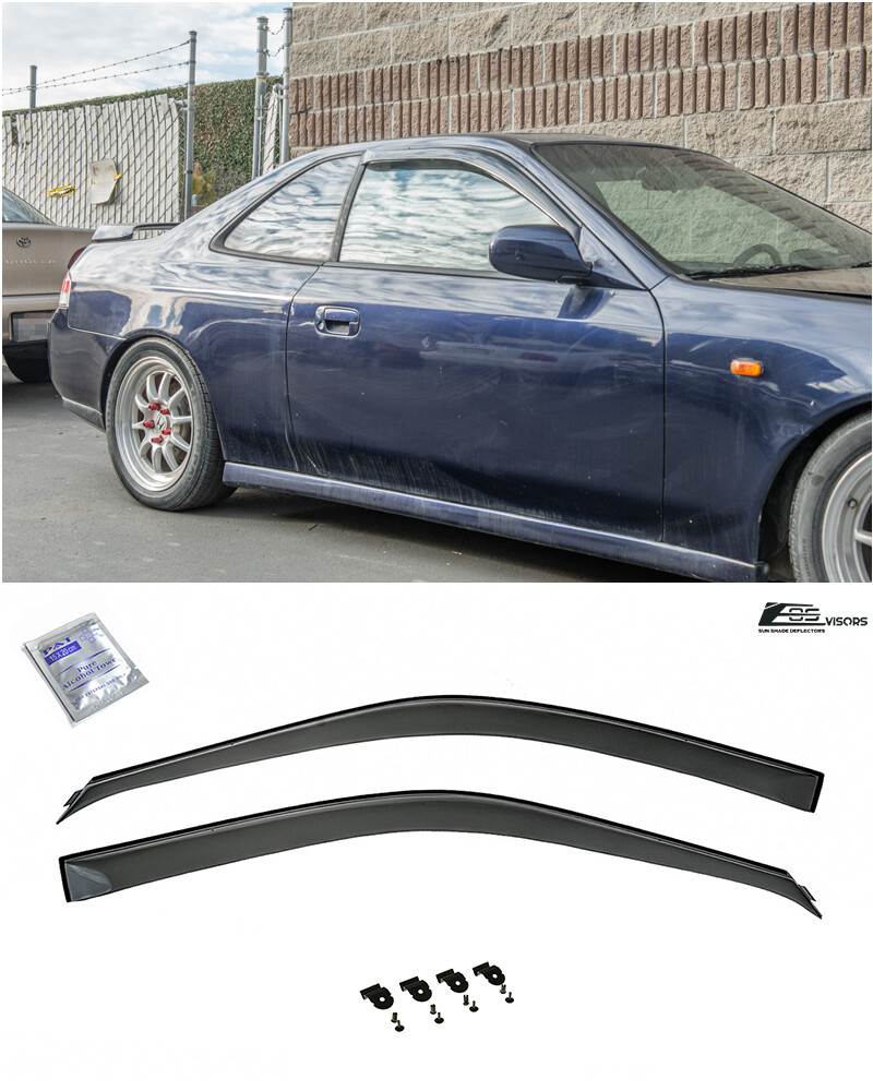 For 97-01 Honda Prelude Coupe | Smoke Side Window Visors Sun Shade Rain Guards