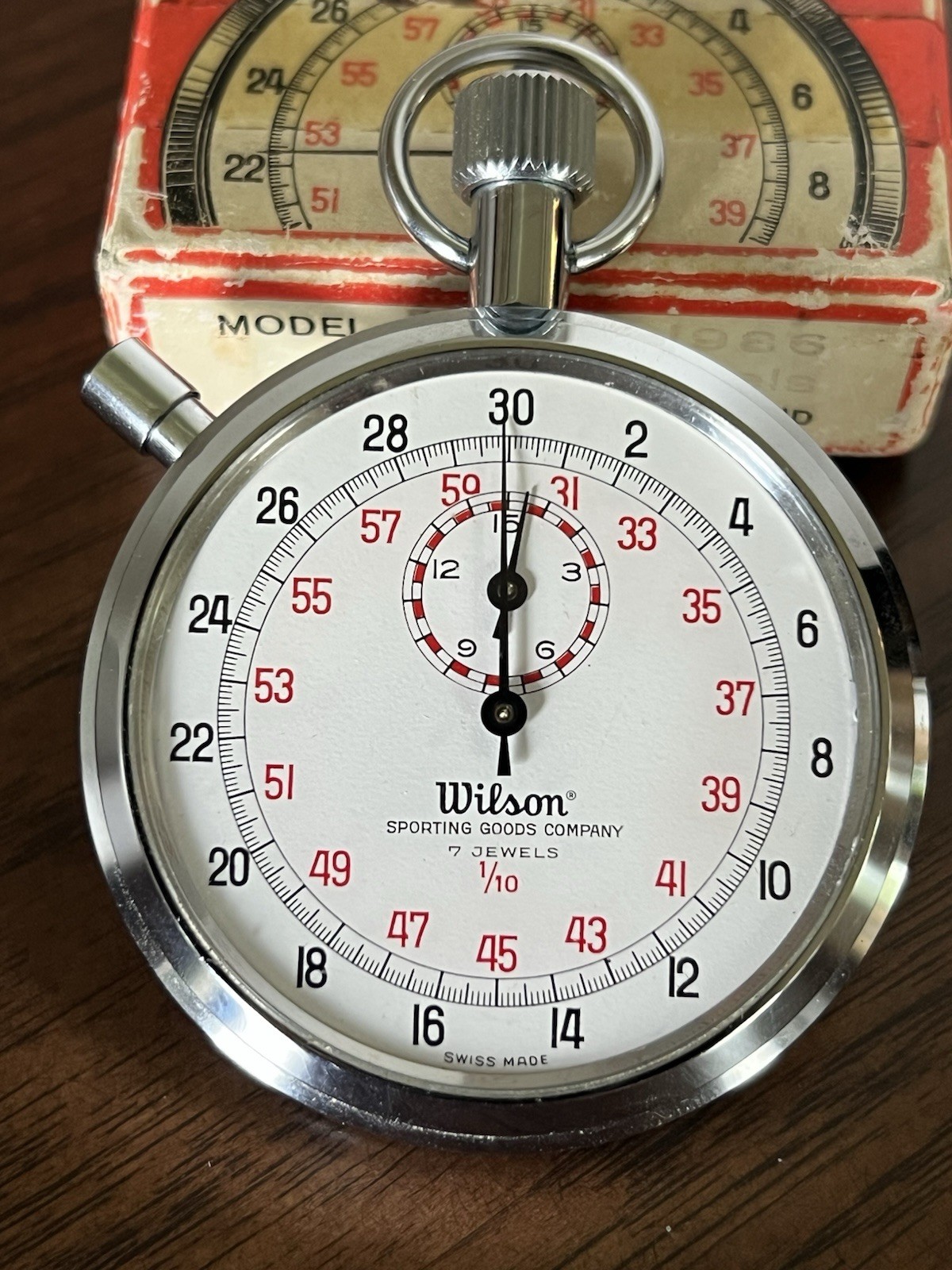 VTG Wilson Sporting Goods Swiss 7 Jewel 1/10 Mechanical Stopwatch Working 1960s
