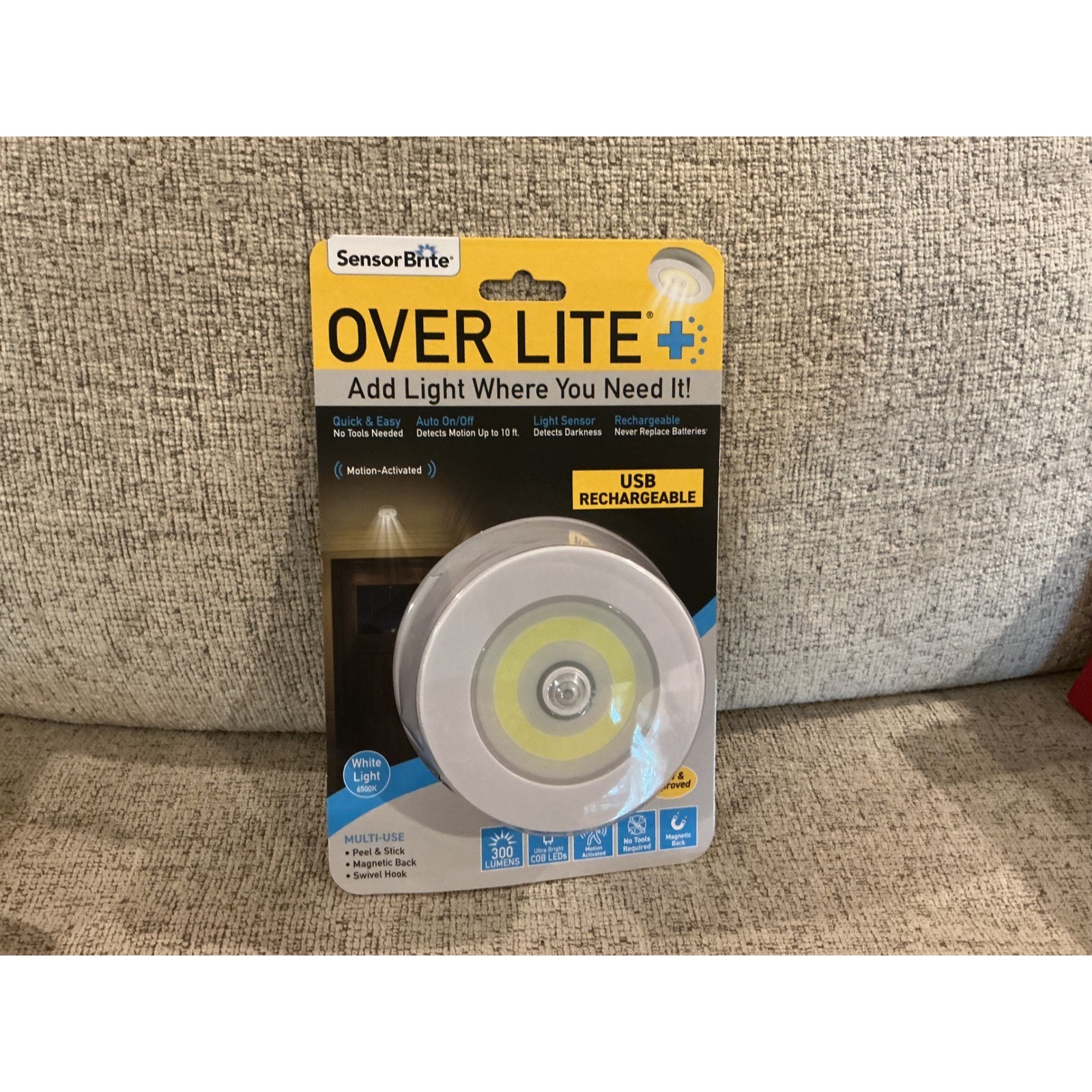 Sensor Brite Over Lite Motion Activated LED Light USB Rechargeable 300 Lumens