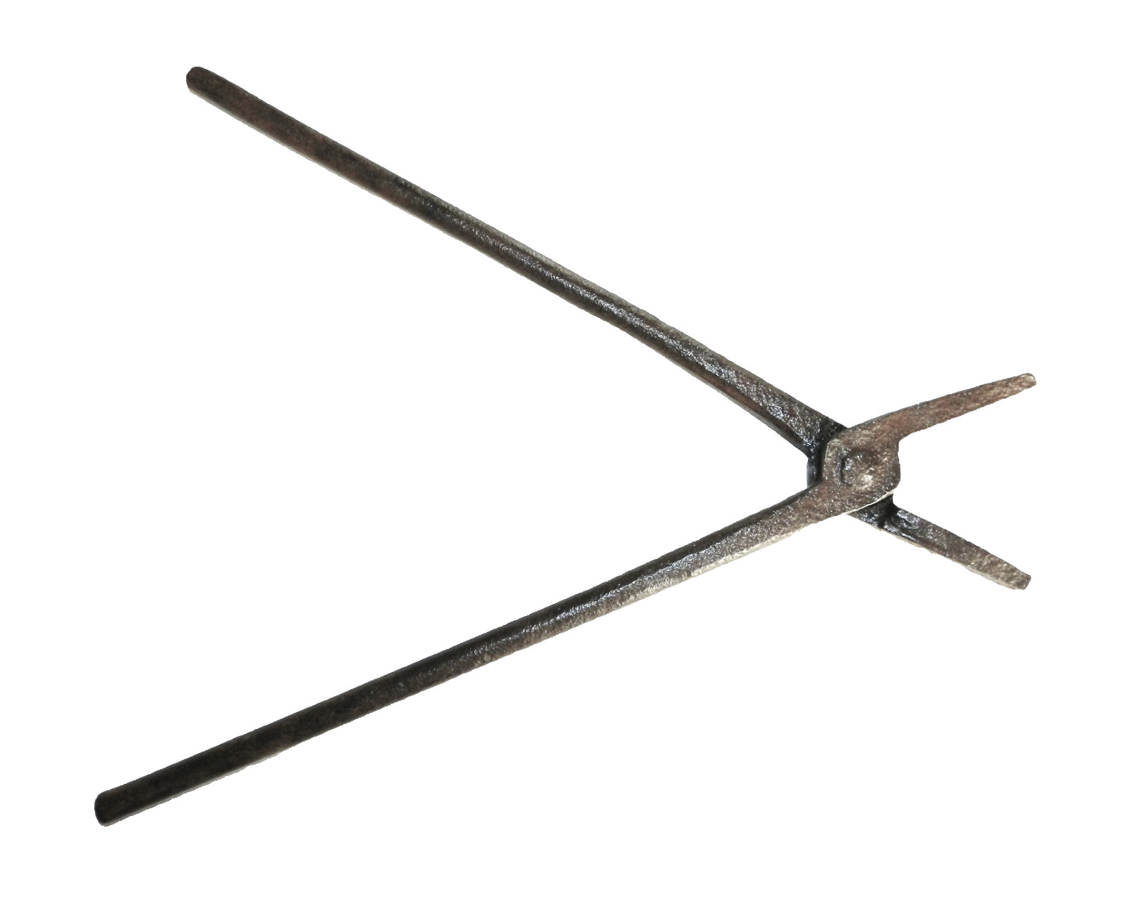 Vintage Grooved Flat Jaw Blacksmith Tongs, 17-1/2 Inches, Really Nice Condition