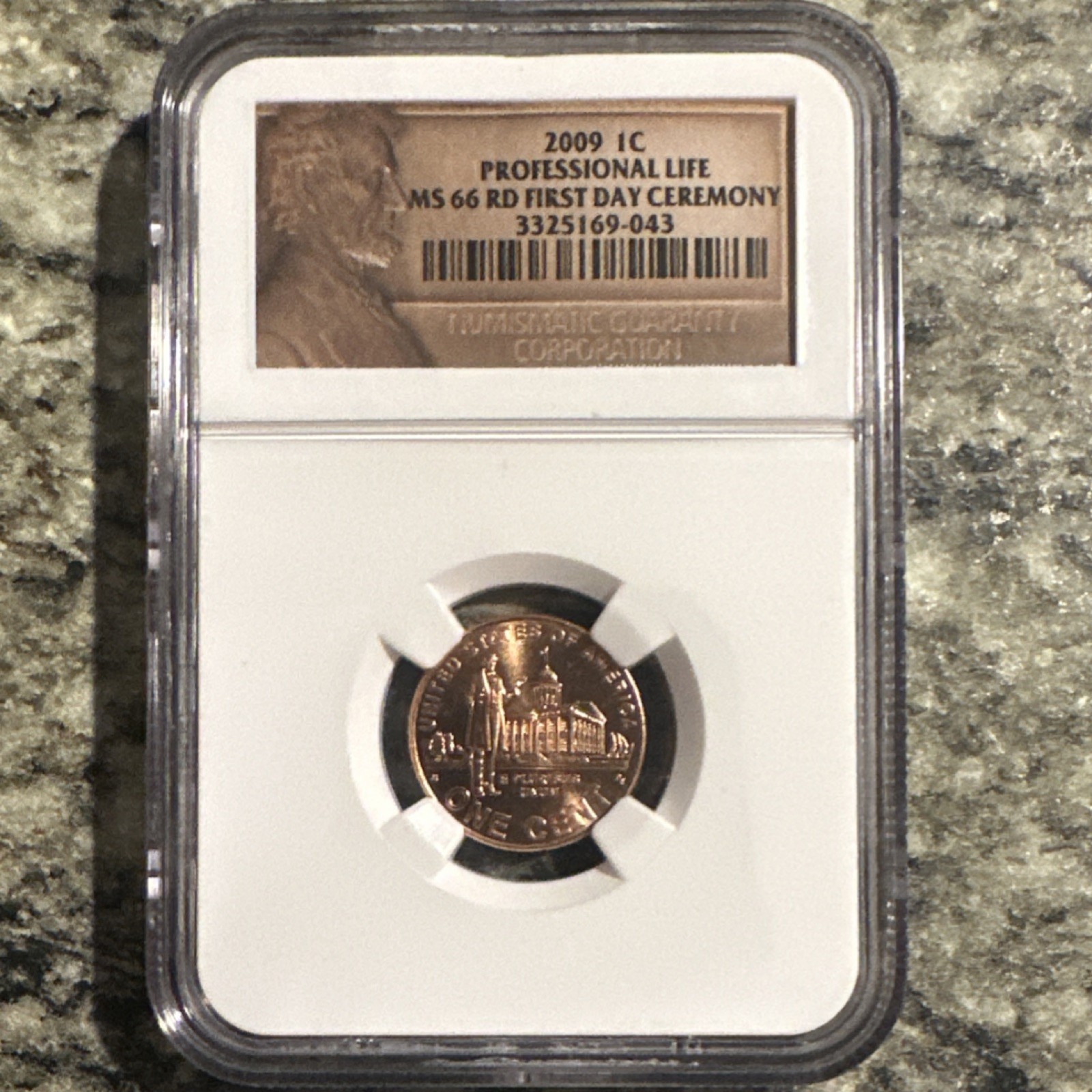 Lincoln Bicentennial Cent Professional Life First Day Ceremony MS66 RD NGC 2009