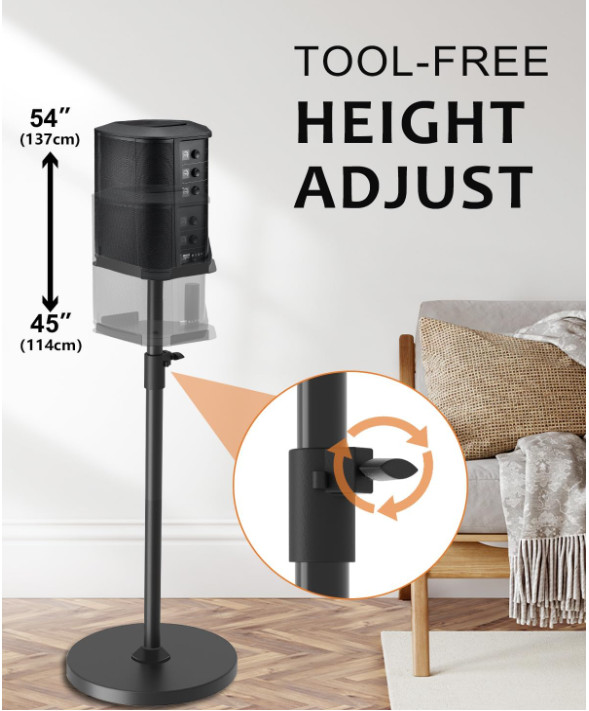Height Adjustable Speaker Stand for Bose S1 Pro / S1 Pro Plus Floor Stand, 20LBS