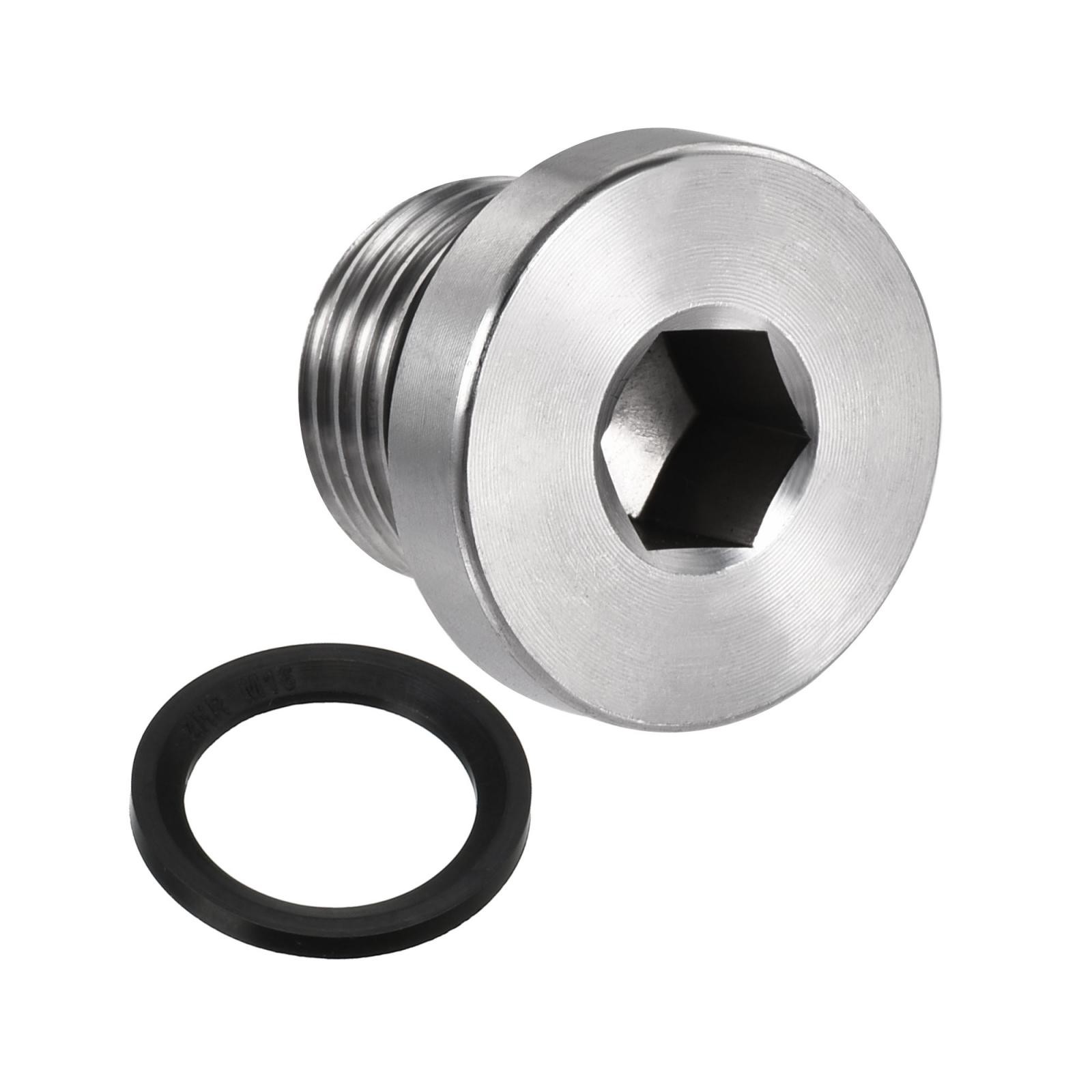 Stainless Steel Inner Hex Head M16x1.5 Pipe Fitting Plug with Seal Ring