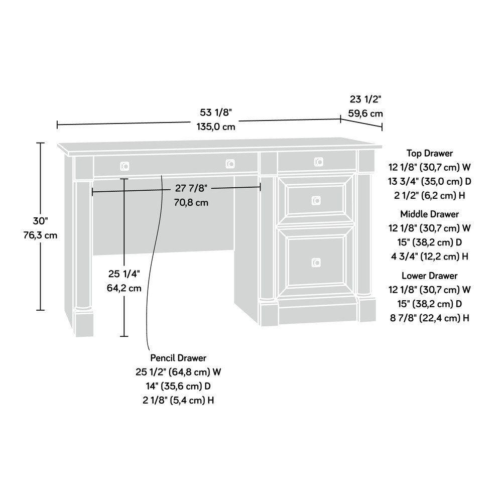 Palladia Computer Desk, Split Oak finish