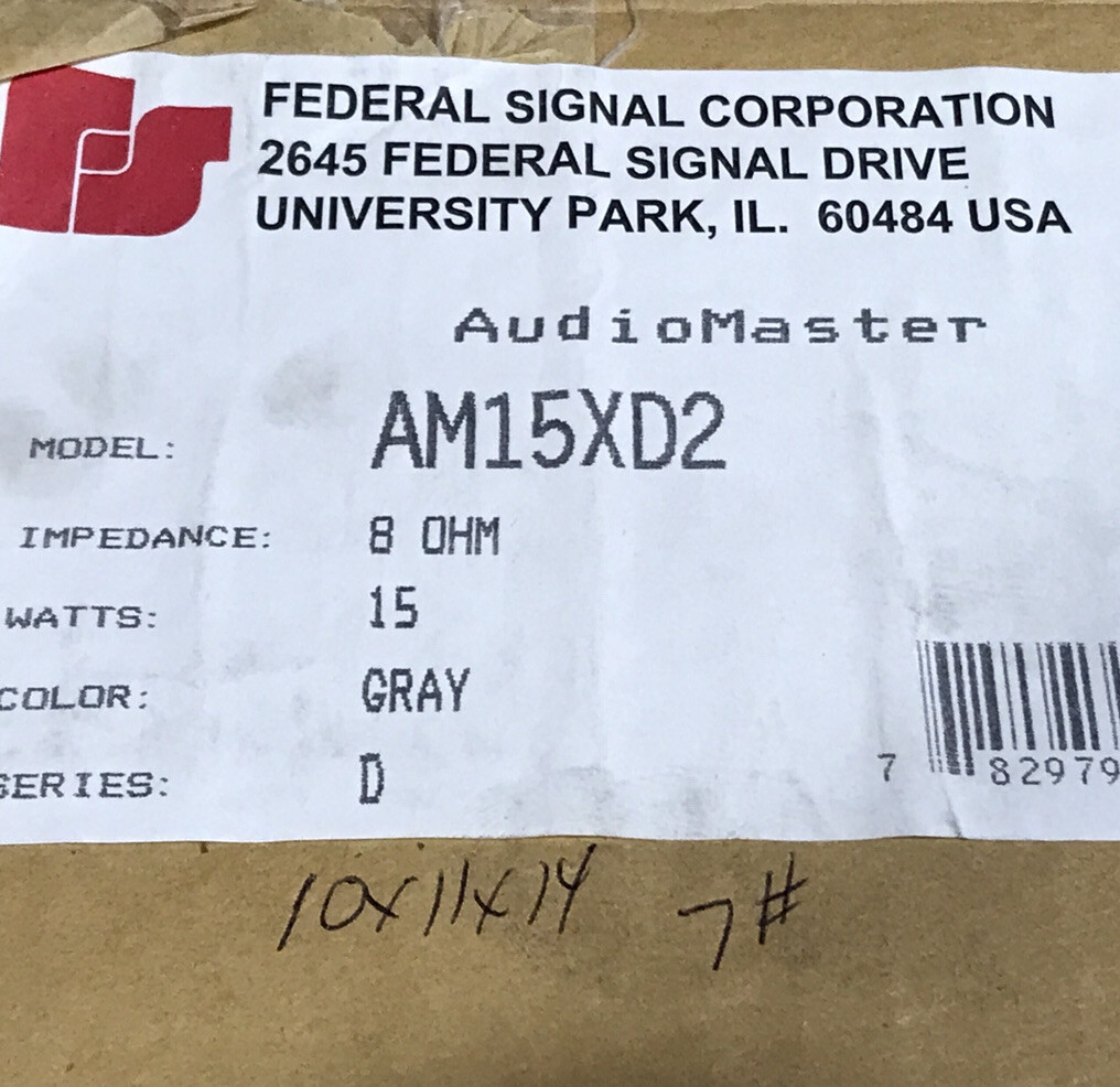 Federal Signal Audiomaster AM15XD2 Speaker